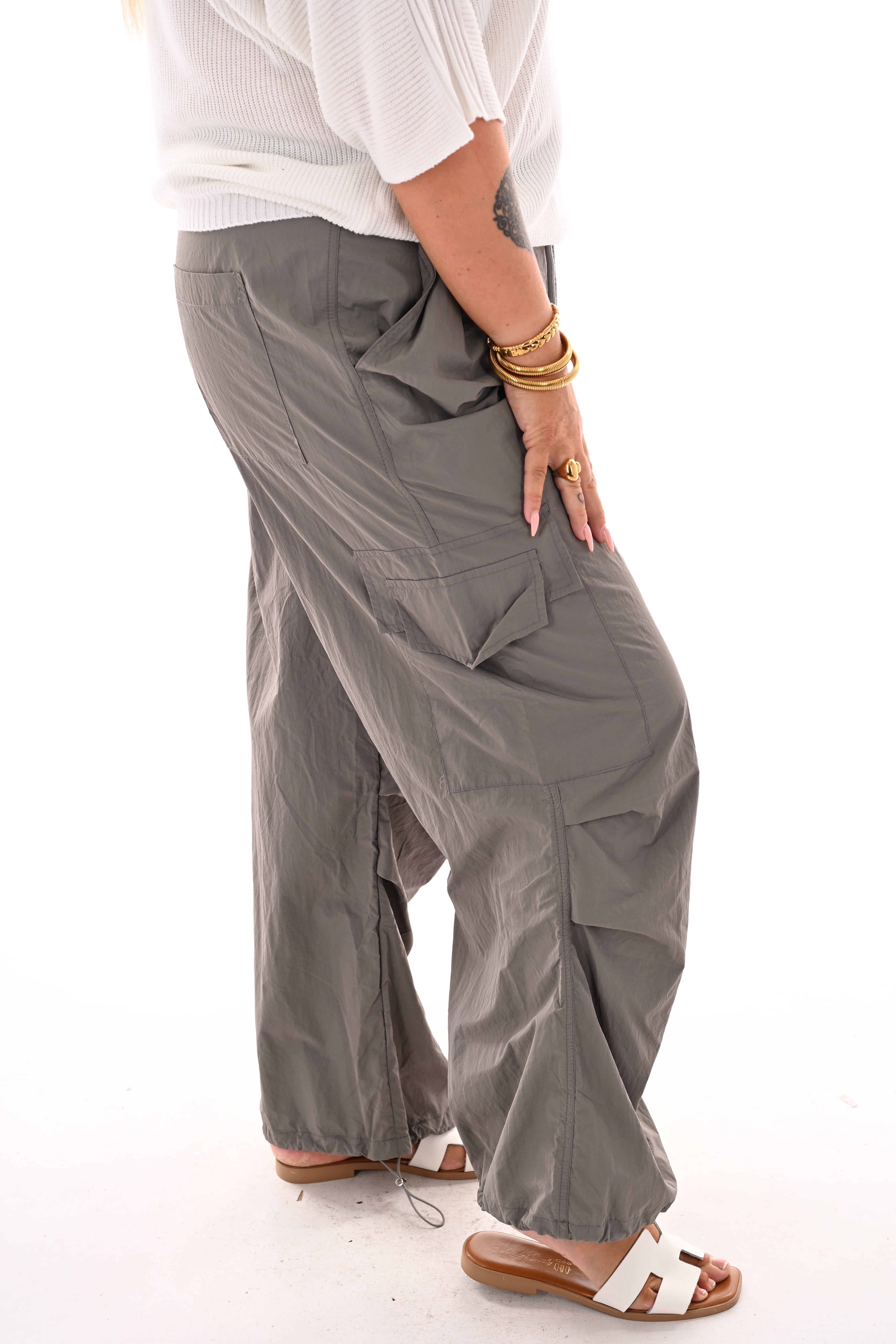 Cargo parachute broek taupe
