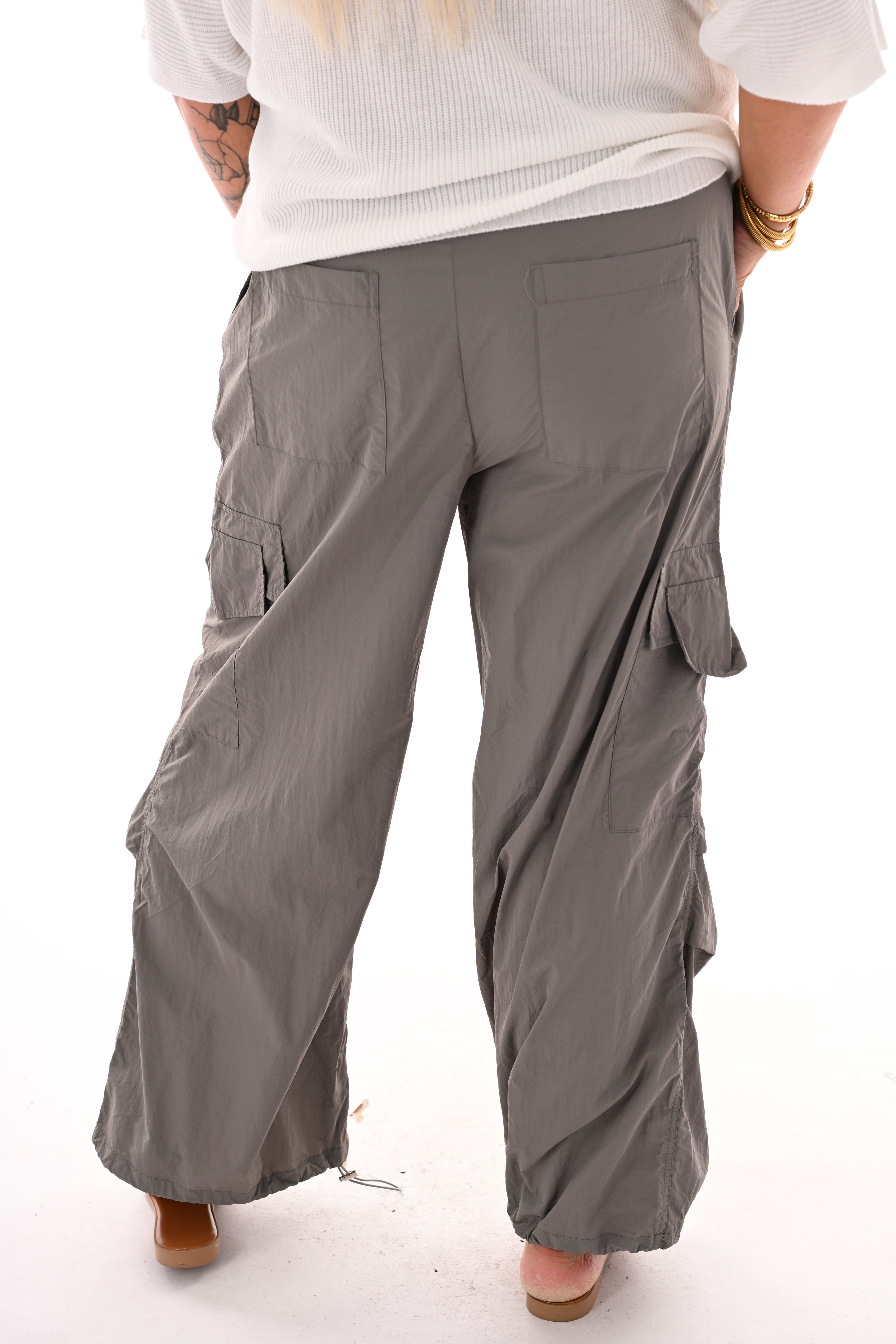 Cargo parachute broek taupe