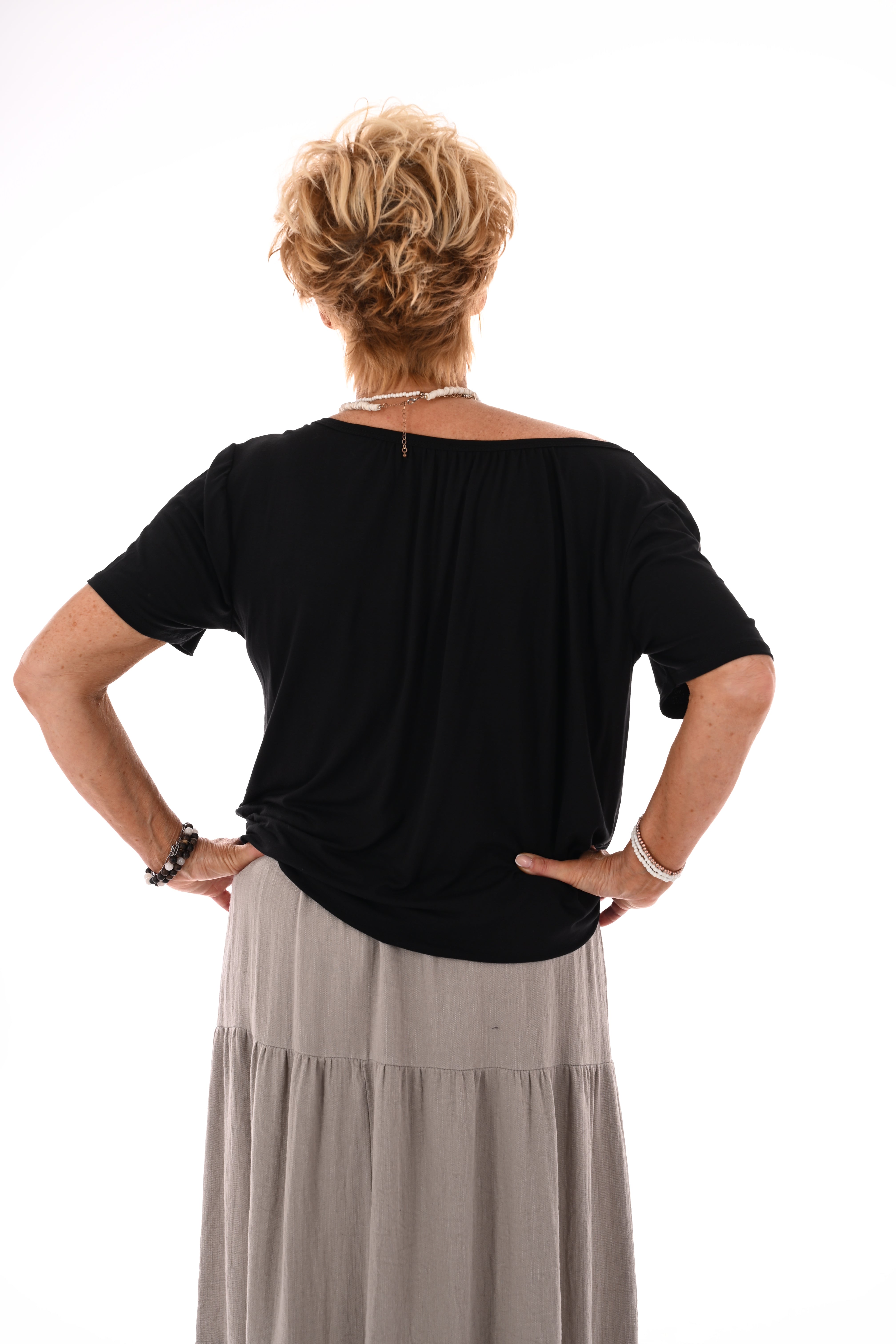 Basic top uni zwart