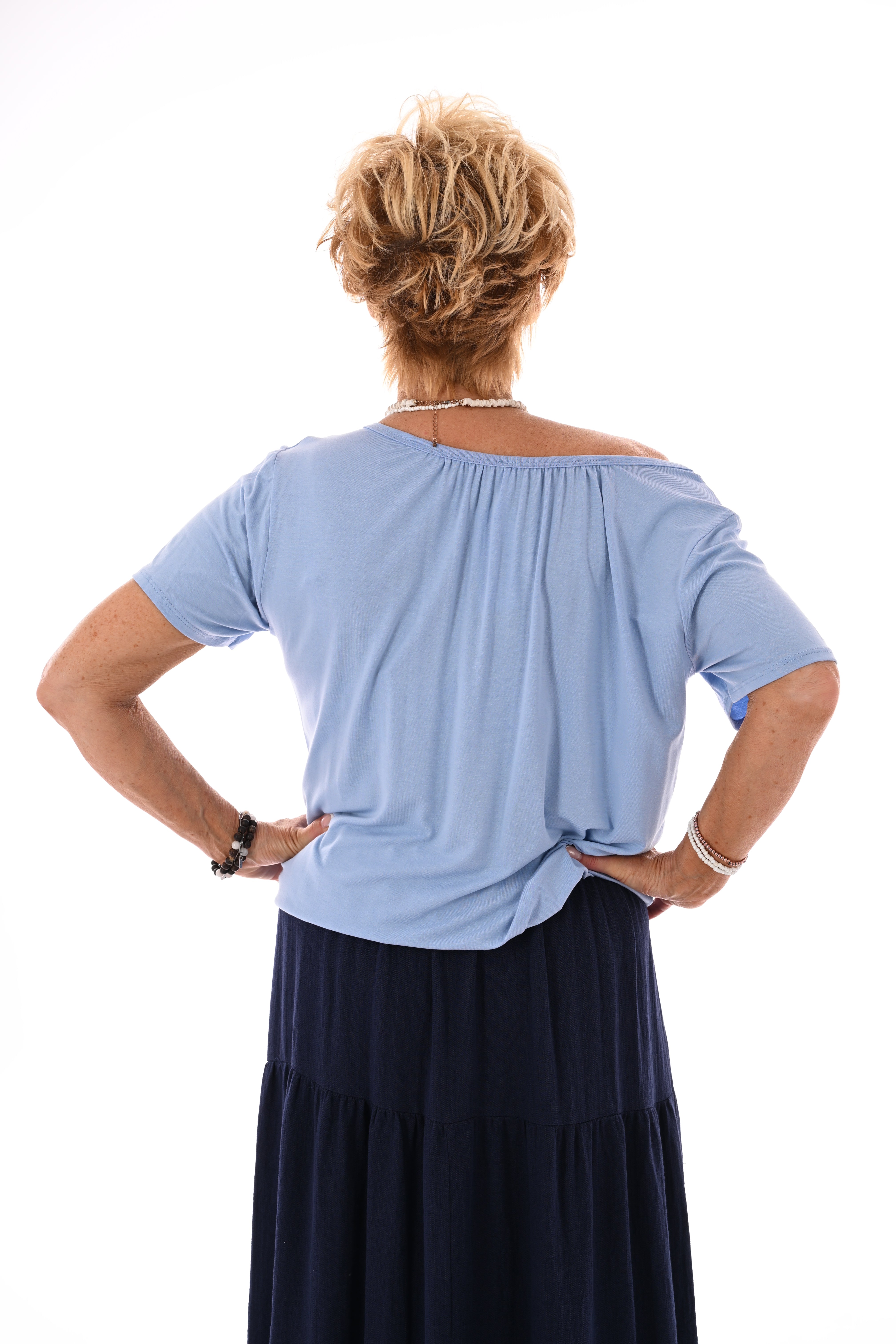 Basic top uni lichtblauw