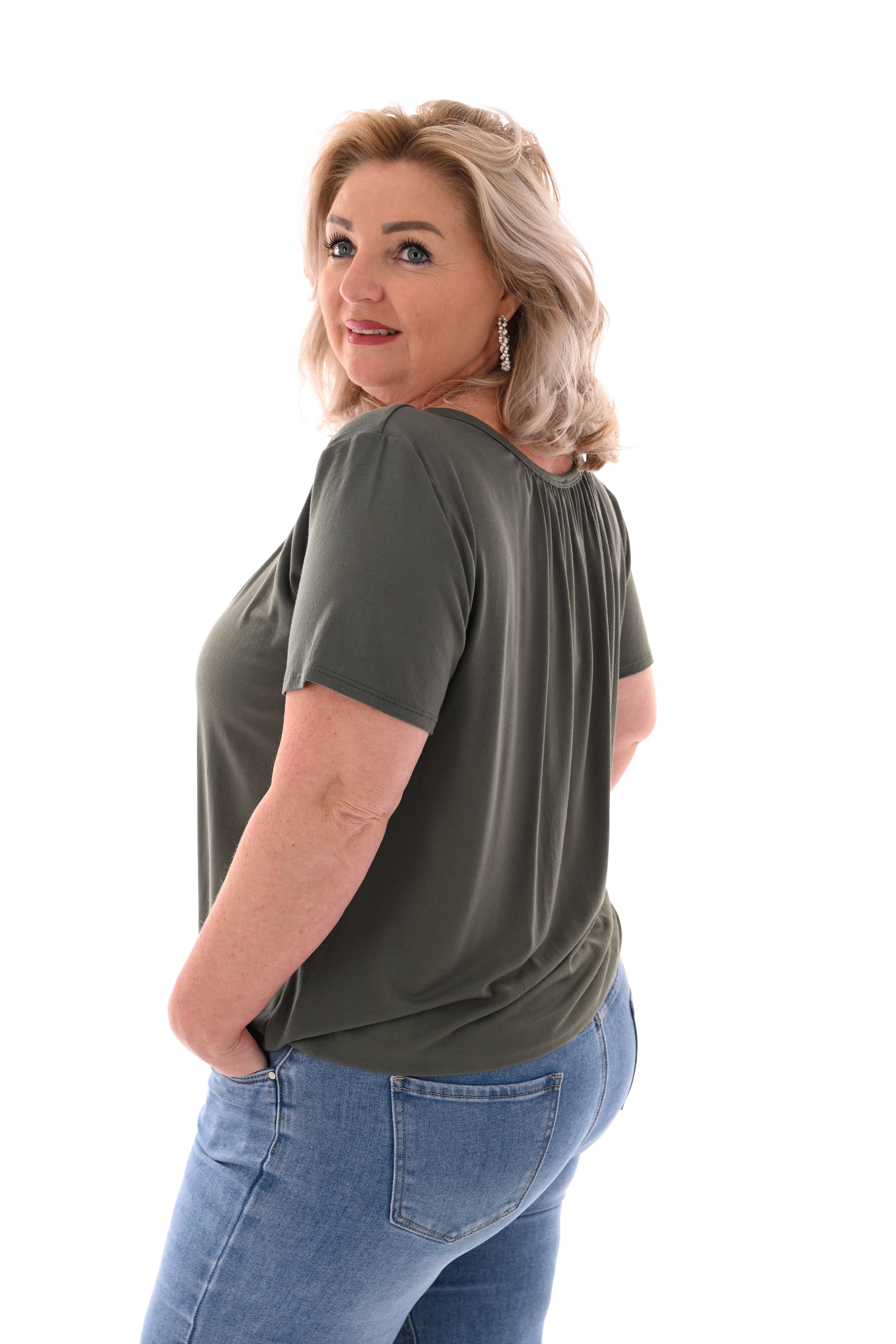 Basic top uni legergroen