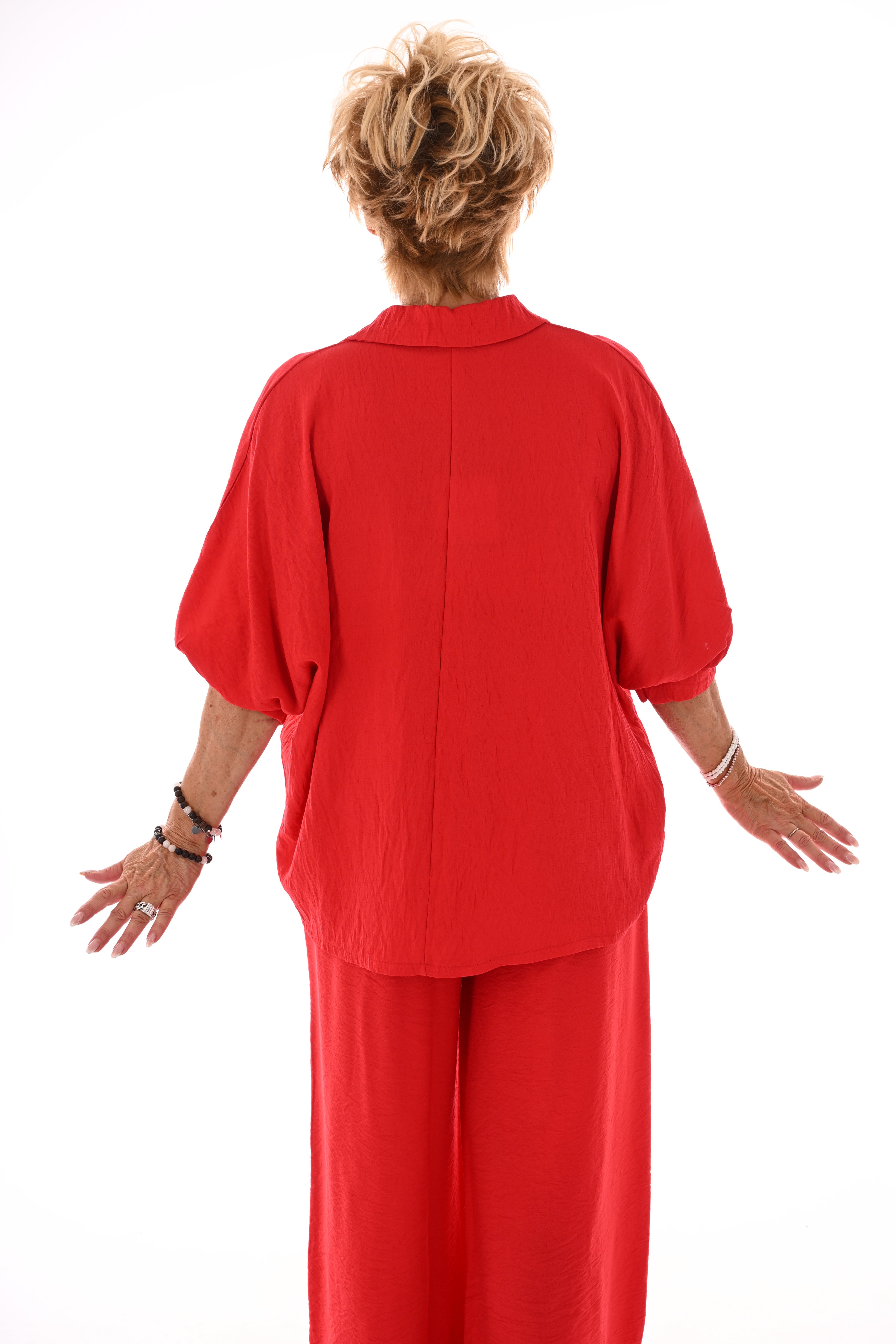 Tweedelig set vleermuis top rood