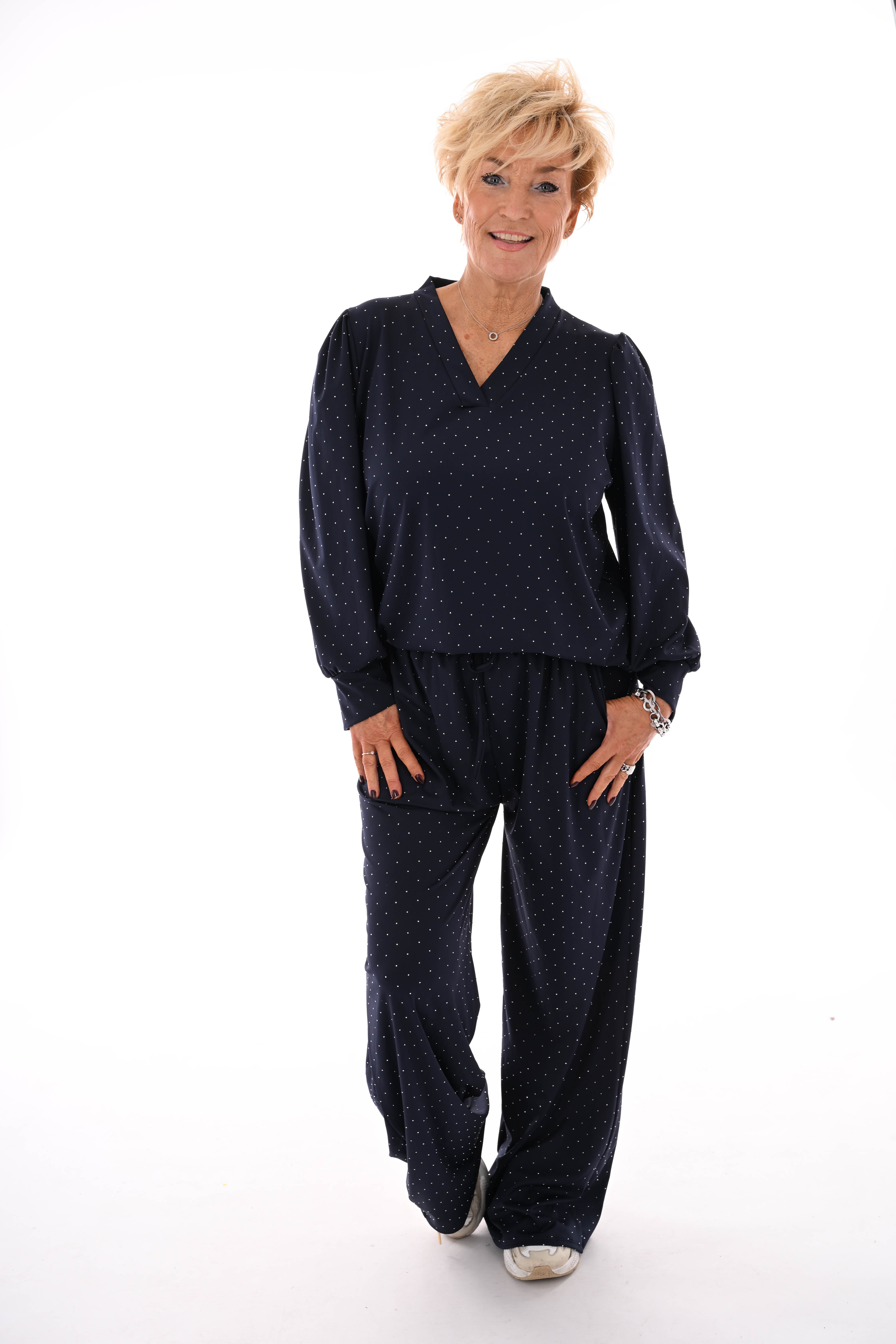 Travel pak met strass marineblauw