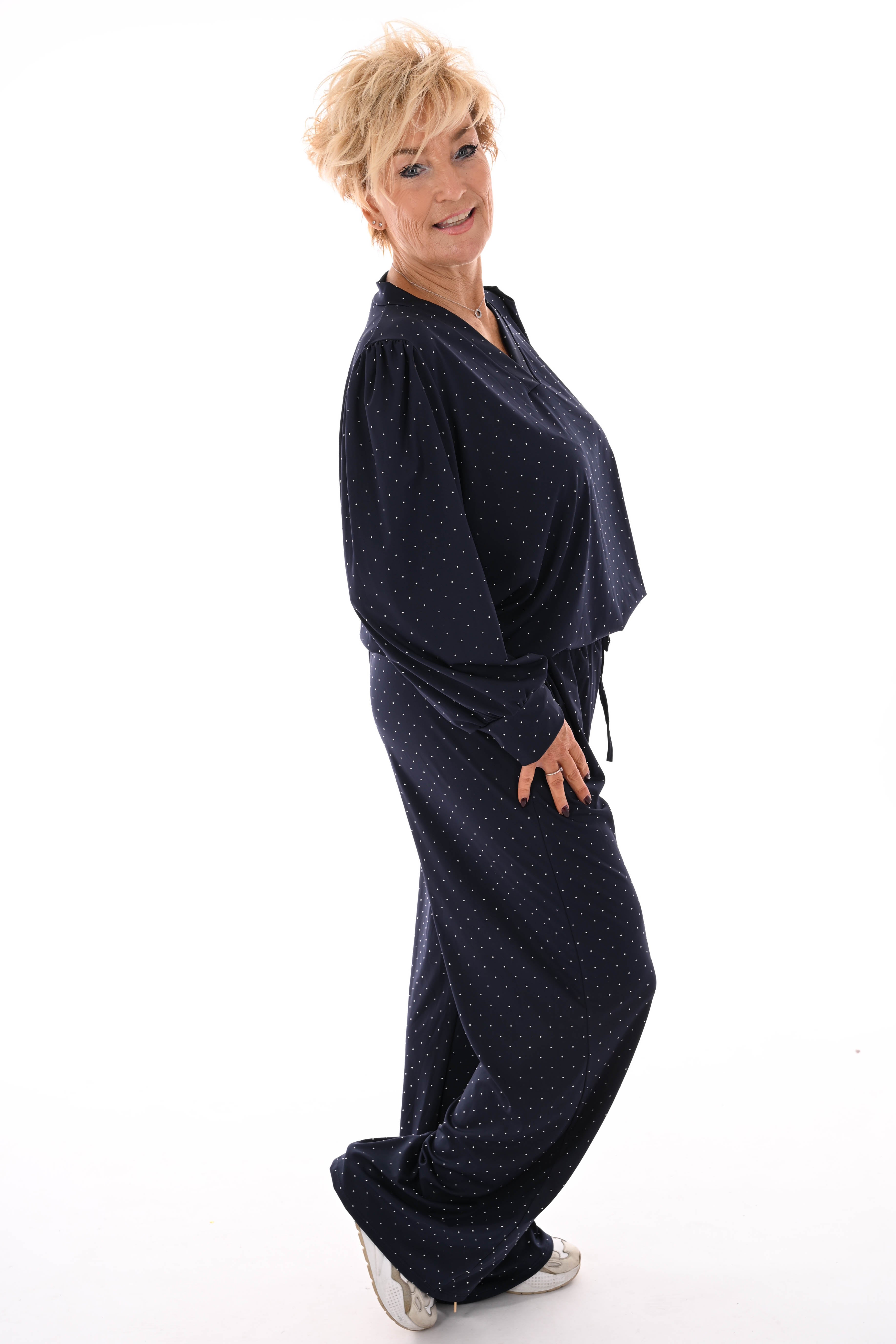 Travel pak met strass marineblauw