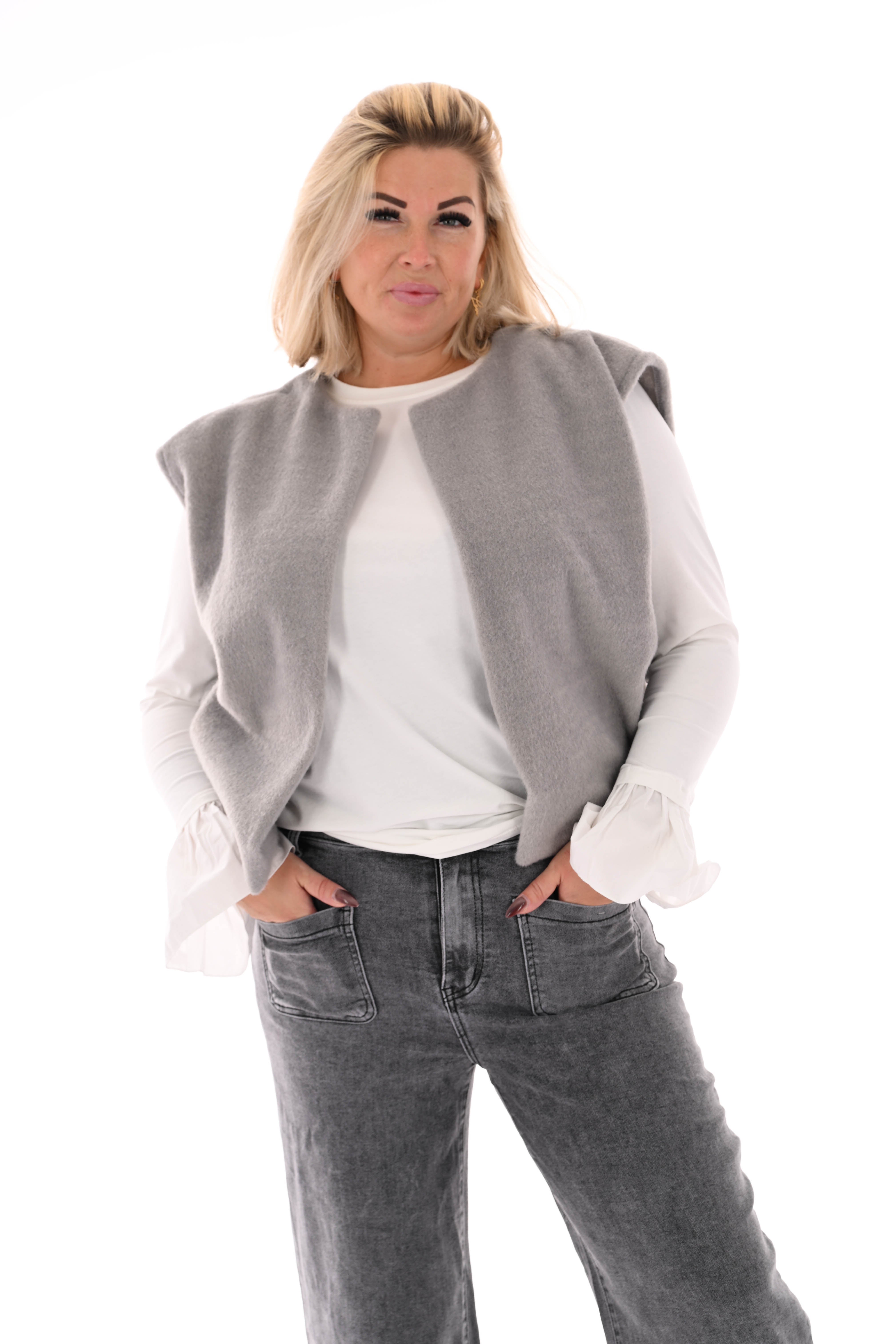 Gilet uni lichtgrijs