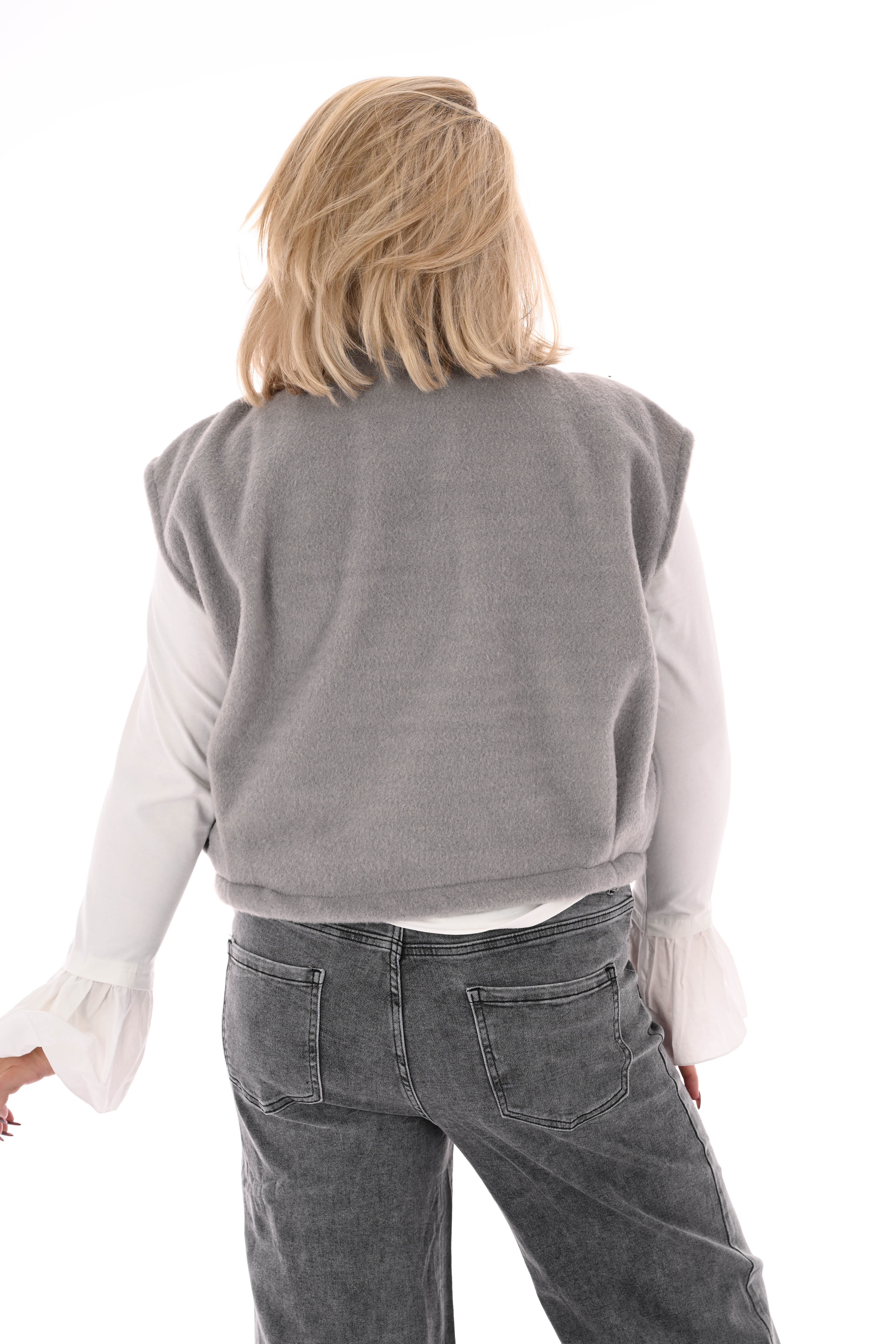 Gilet uni lichtgrijs