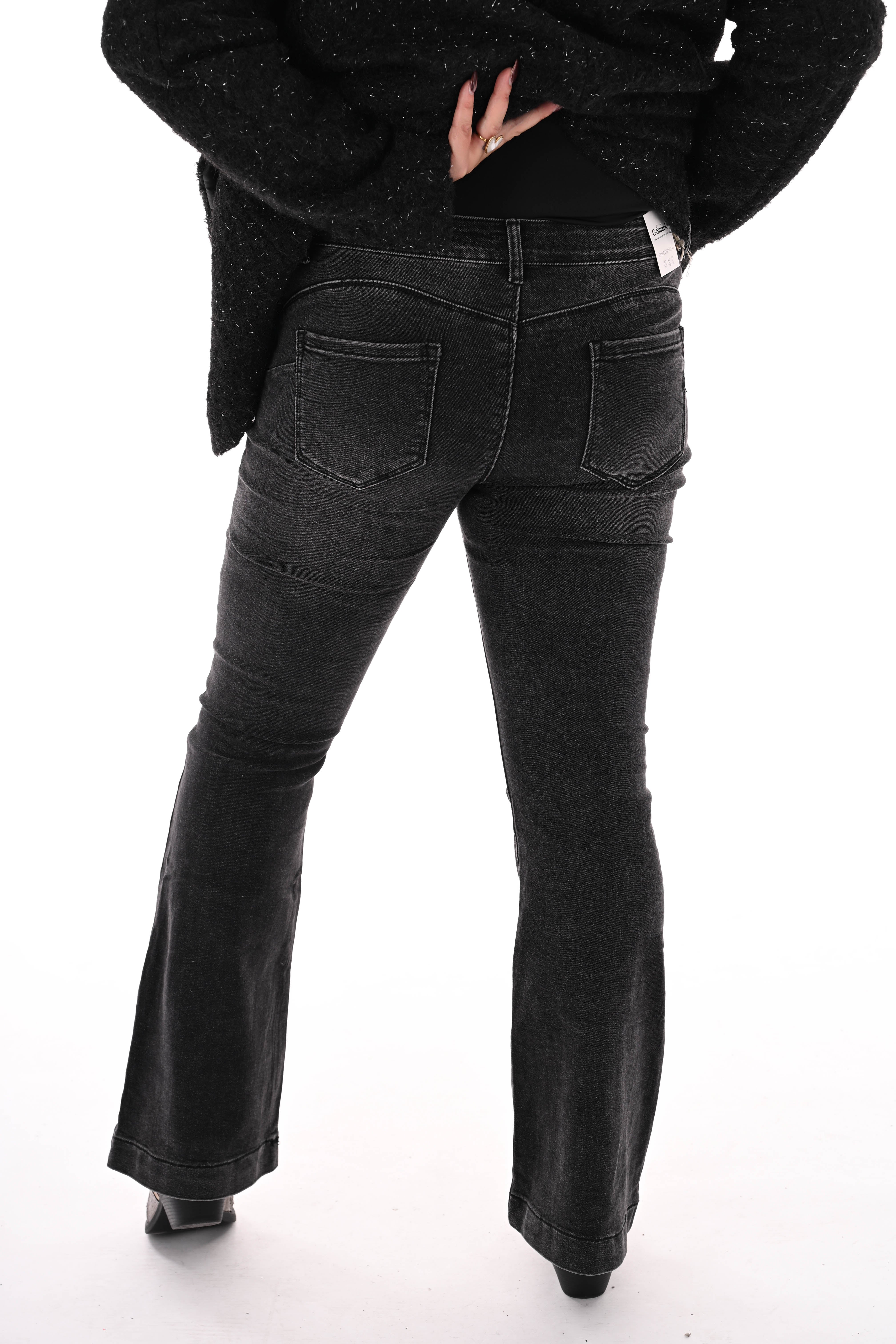 G-smack flare gemeleerd zwart