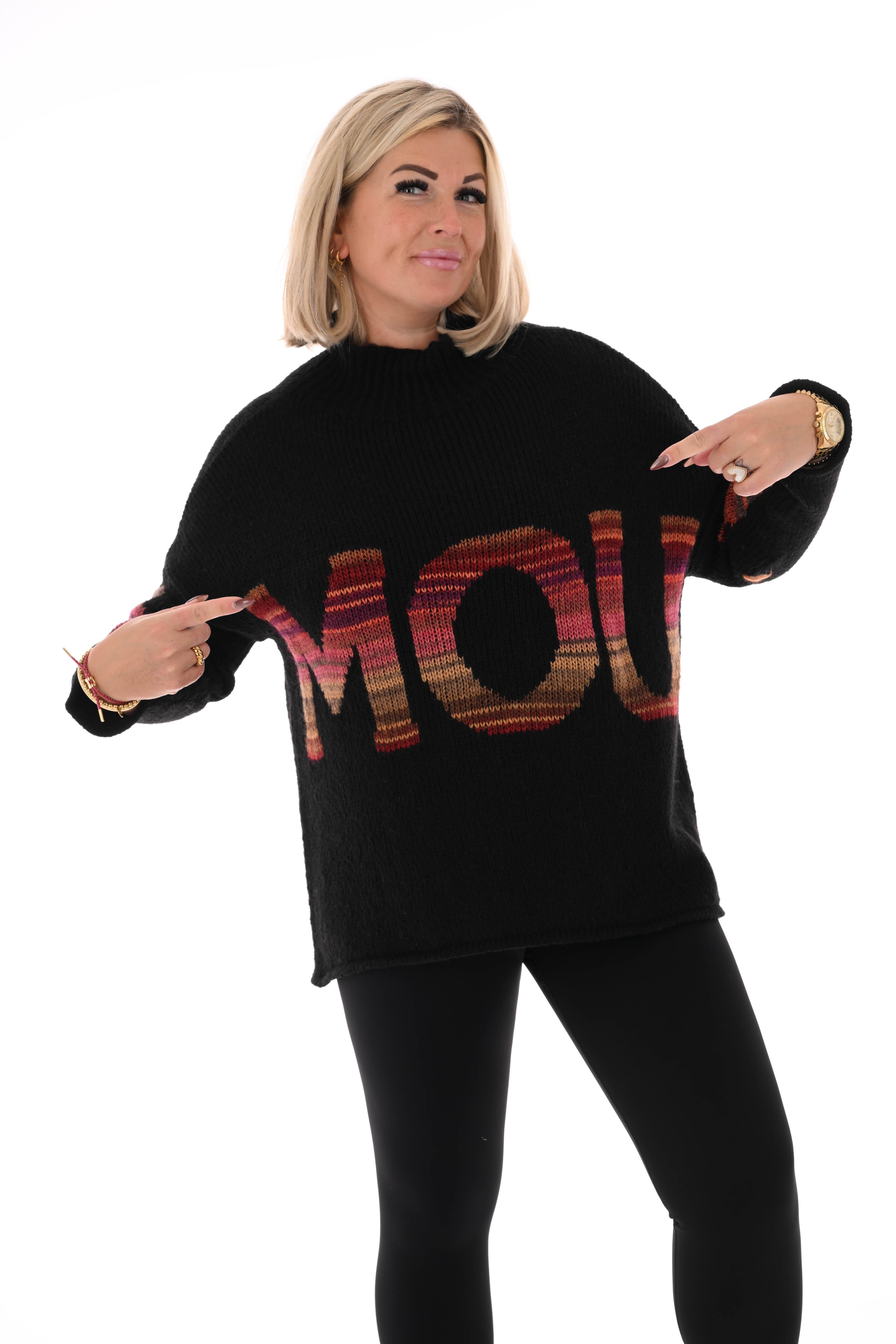 Gebreide trui turtle neck amour zwart