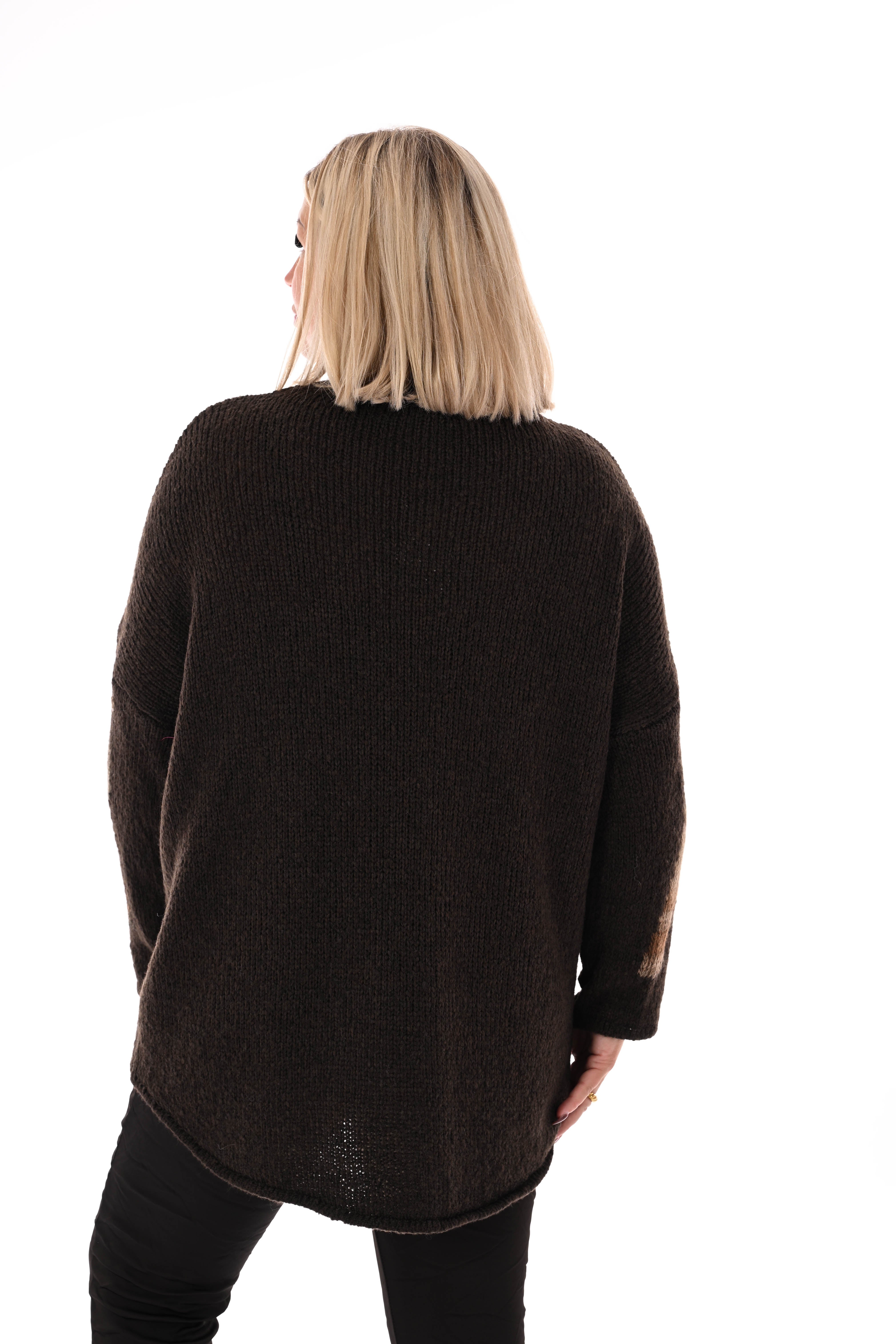 Gebreide trui turtle neck amour donkerbruin