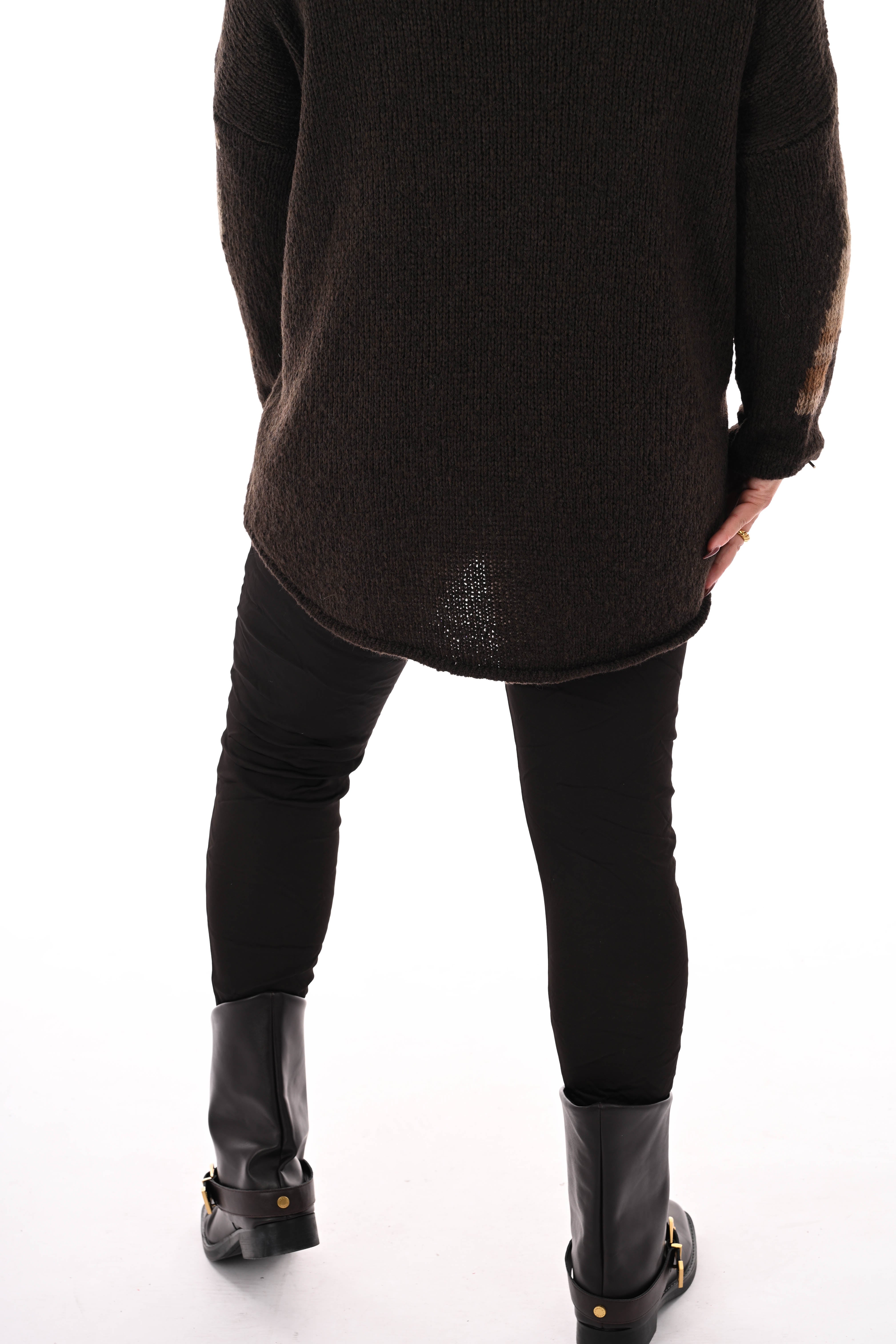 Silky stretchbroek chocoladebruin