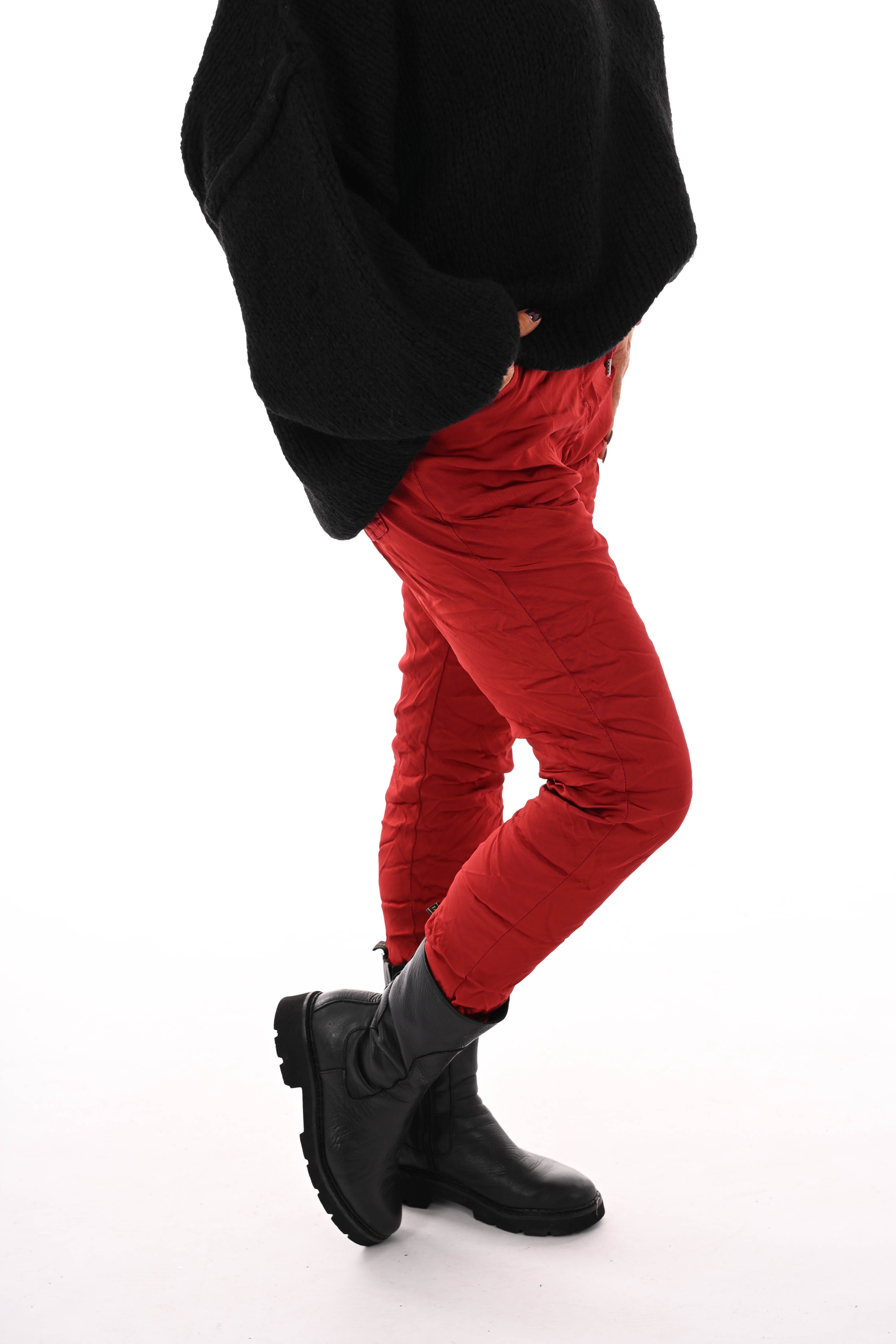 Silky stretchbroek bordeaux