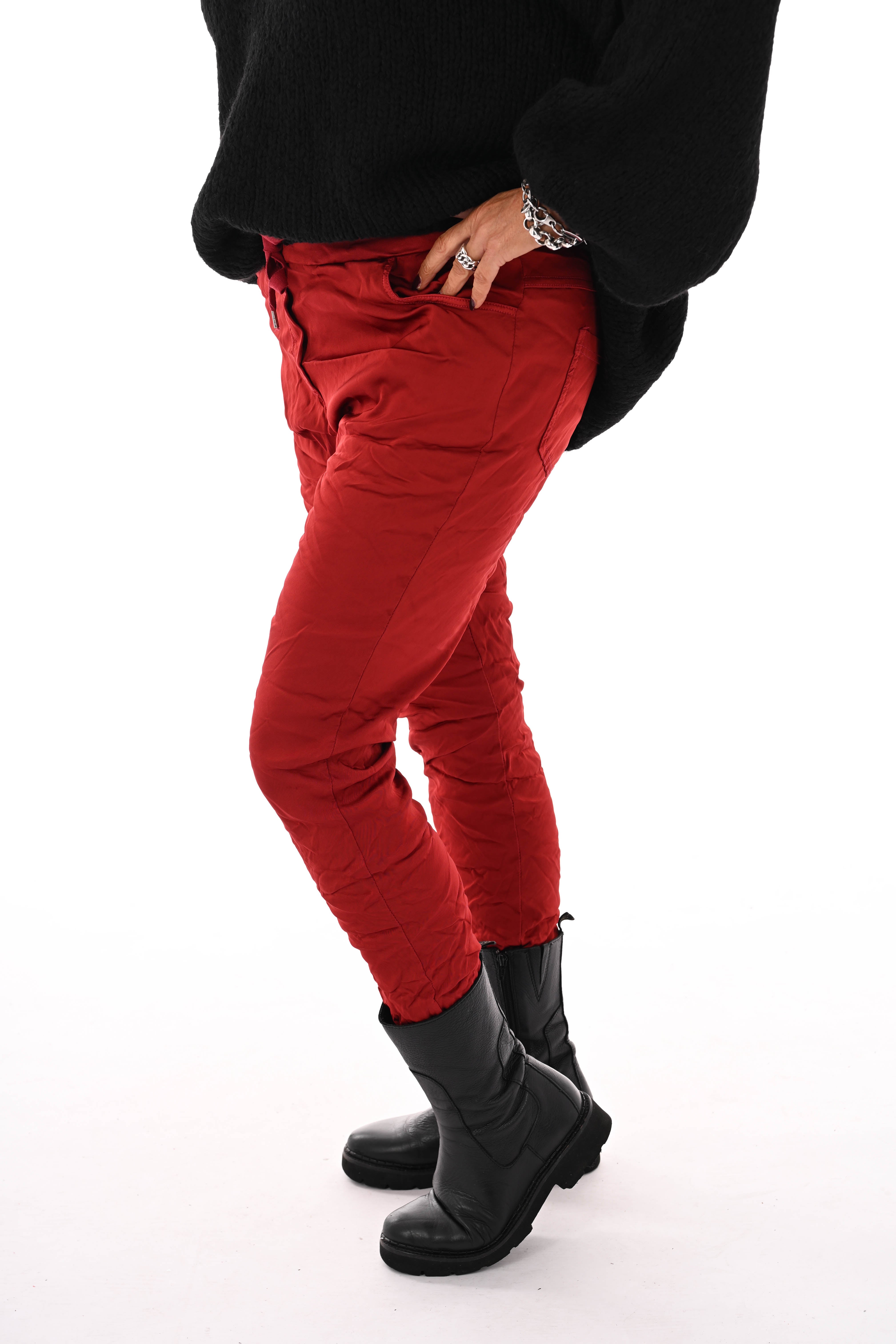 Silky stretchbroek bordeaux