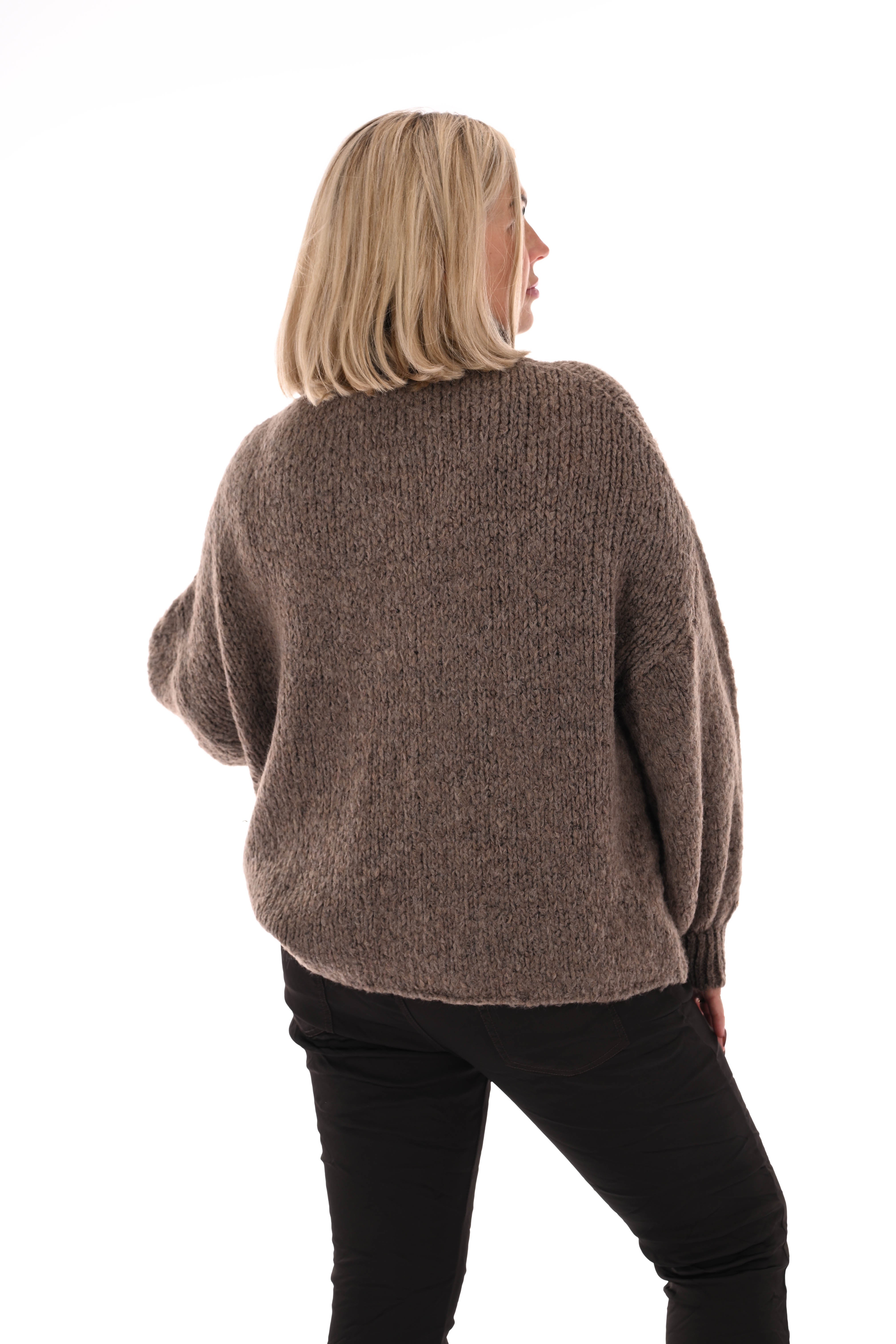 Coltrui grof gebreid taupe