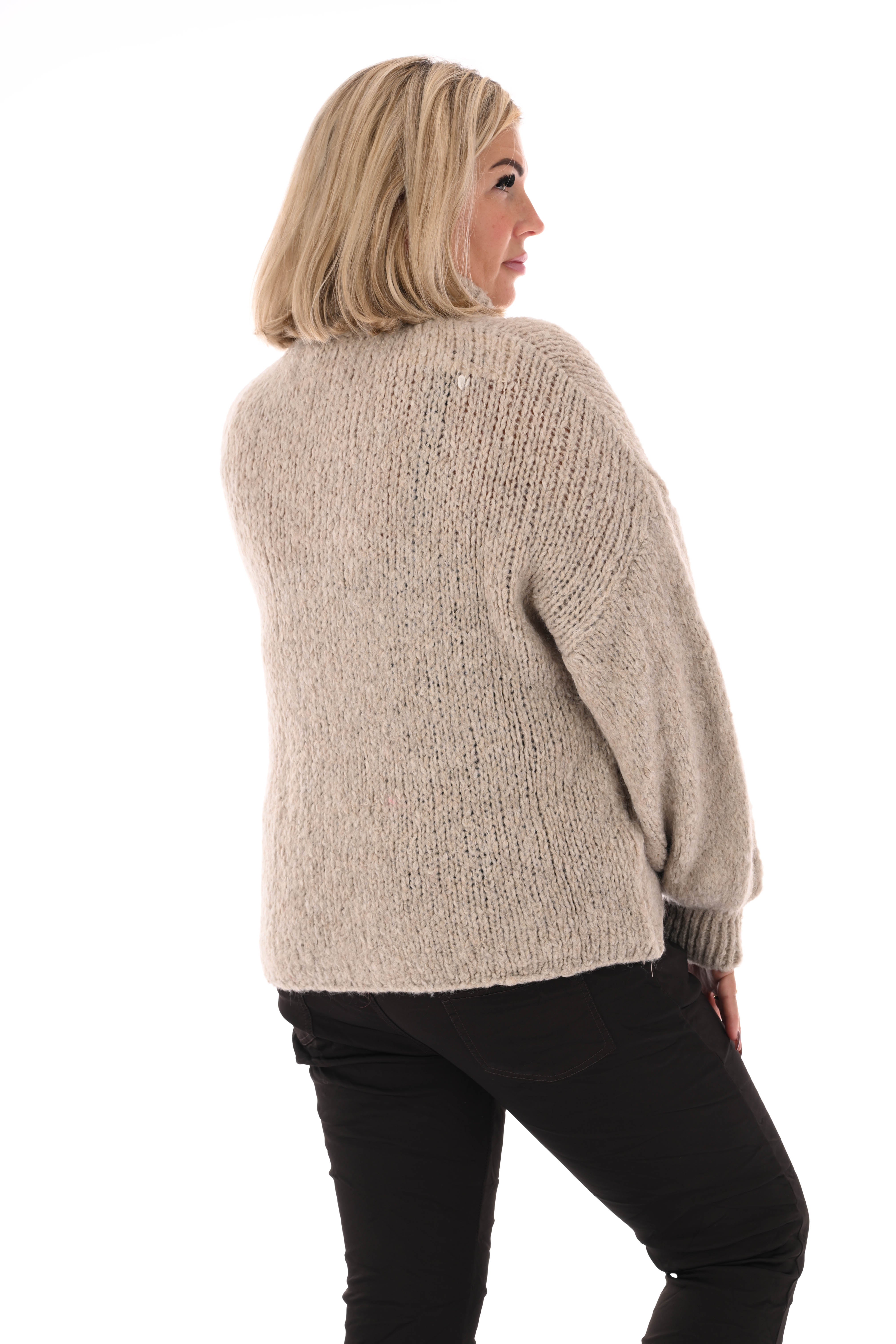 Coltrui grof gebreid beige