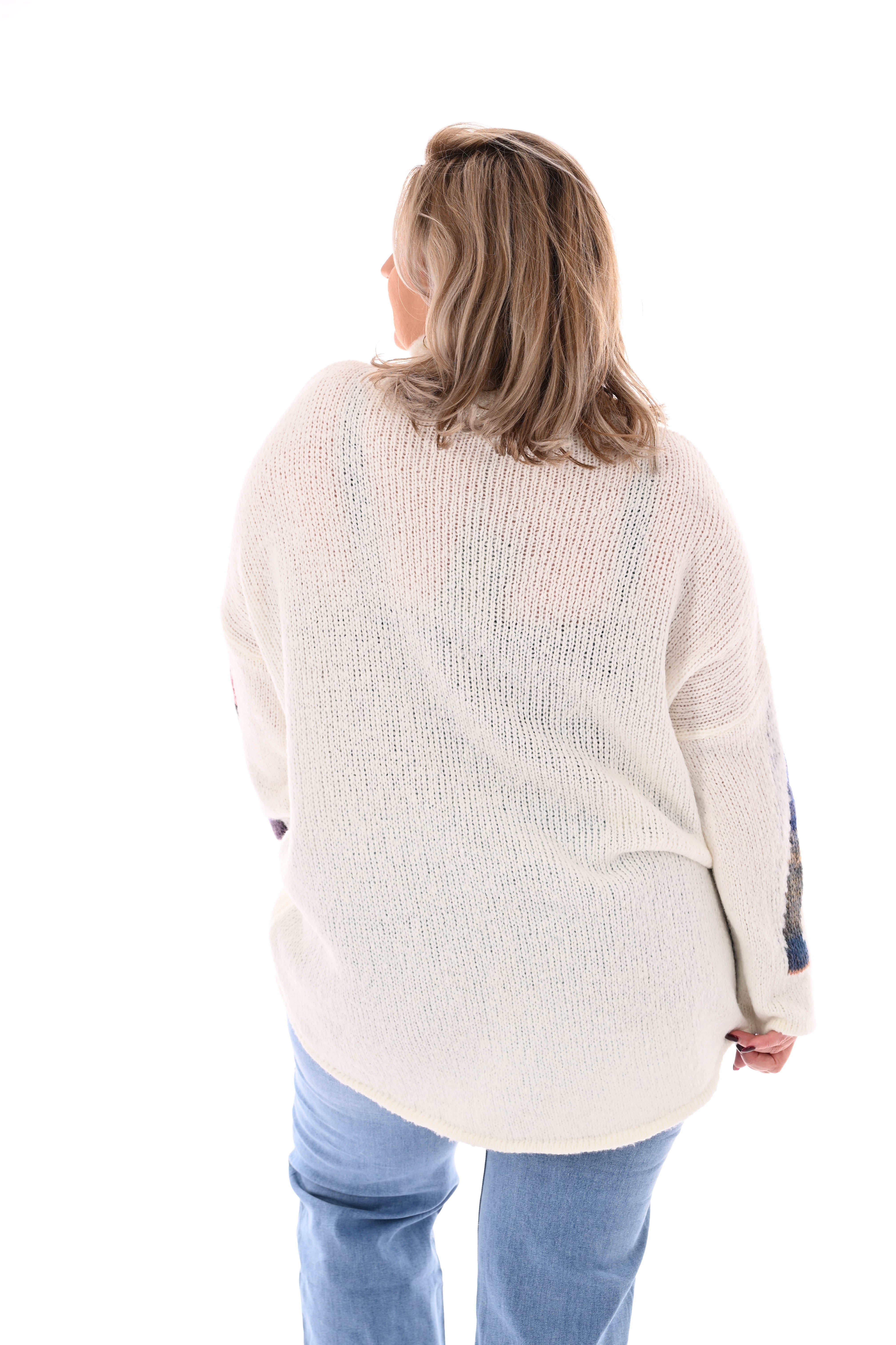 Gebreide trui turtle neck amour roomwit