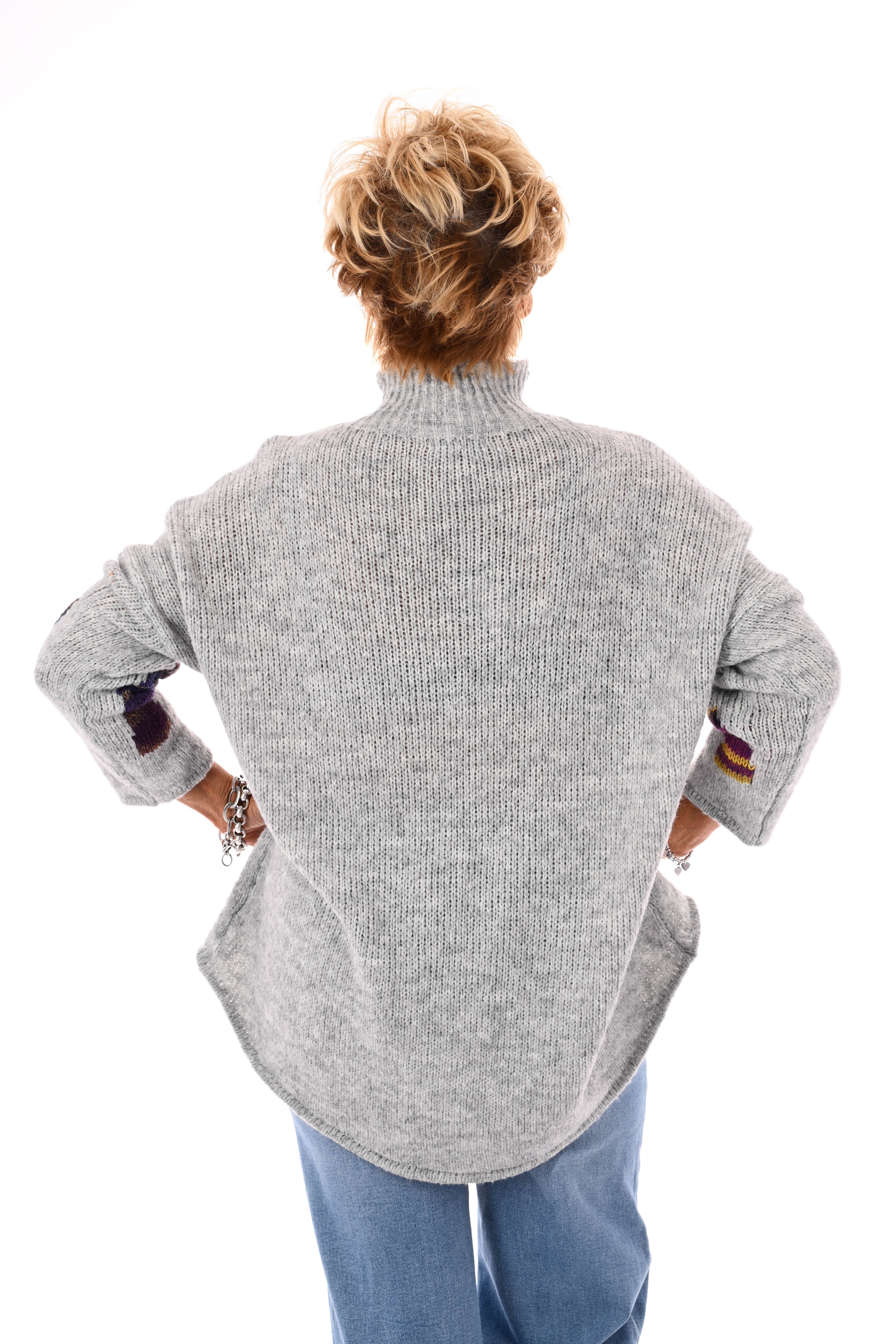 Gebreide trui turtle neck amour lichtgrijs