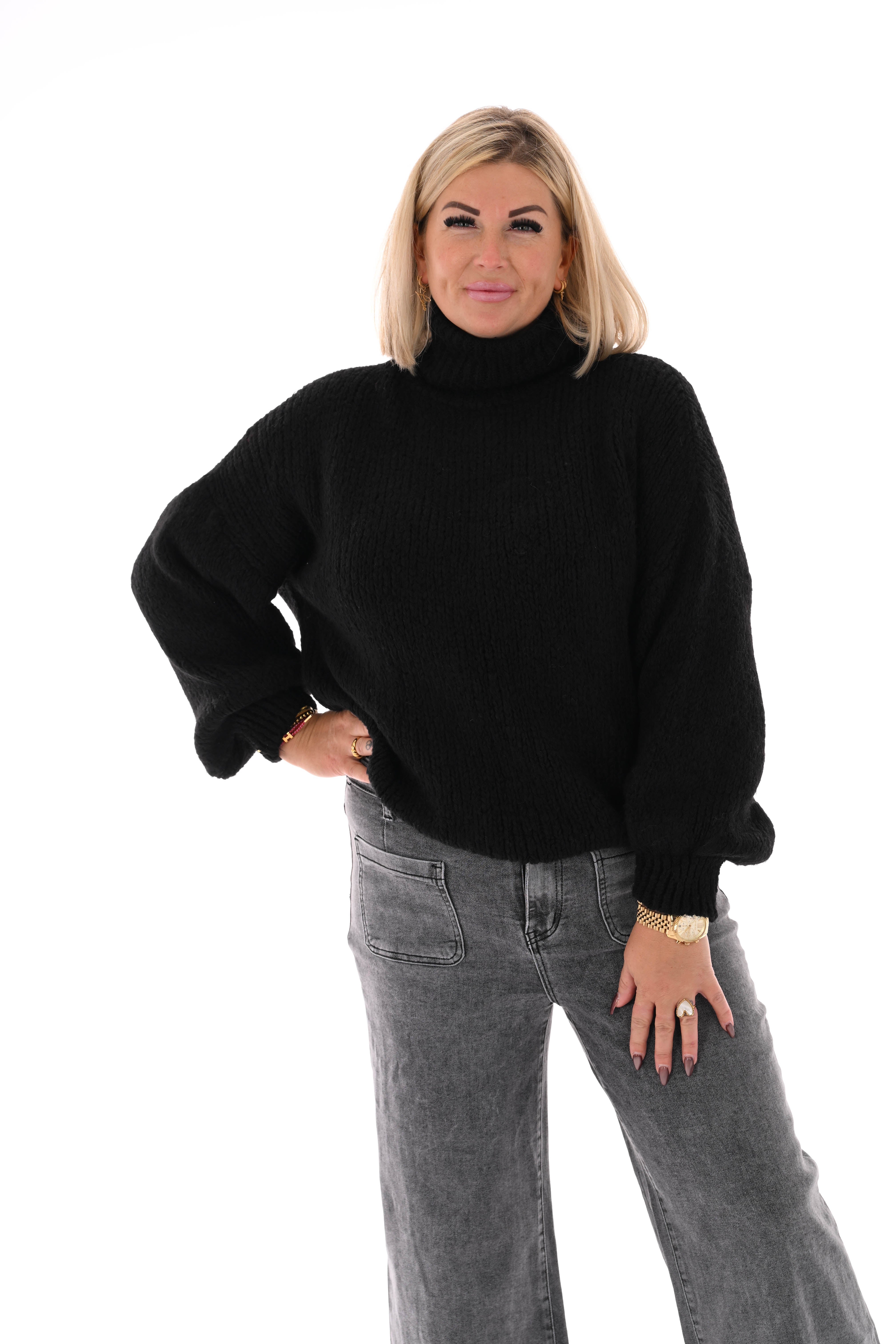 Coltrui grof gebreid zwart