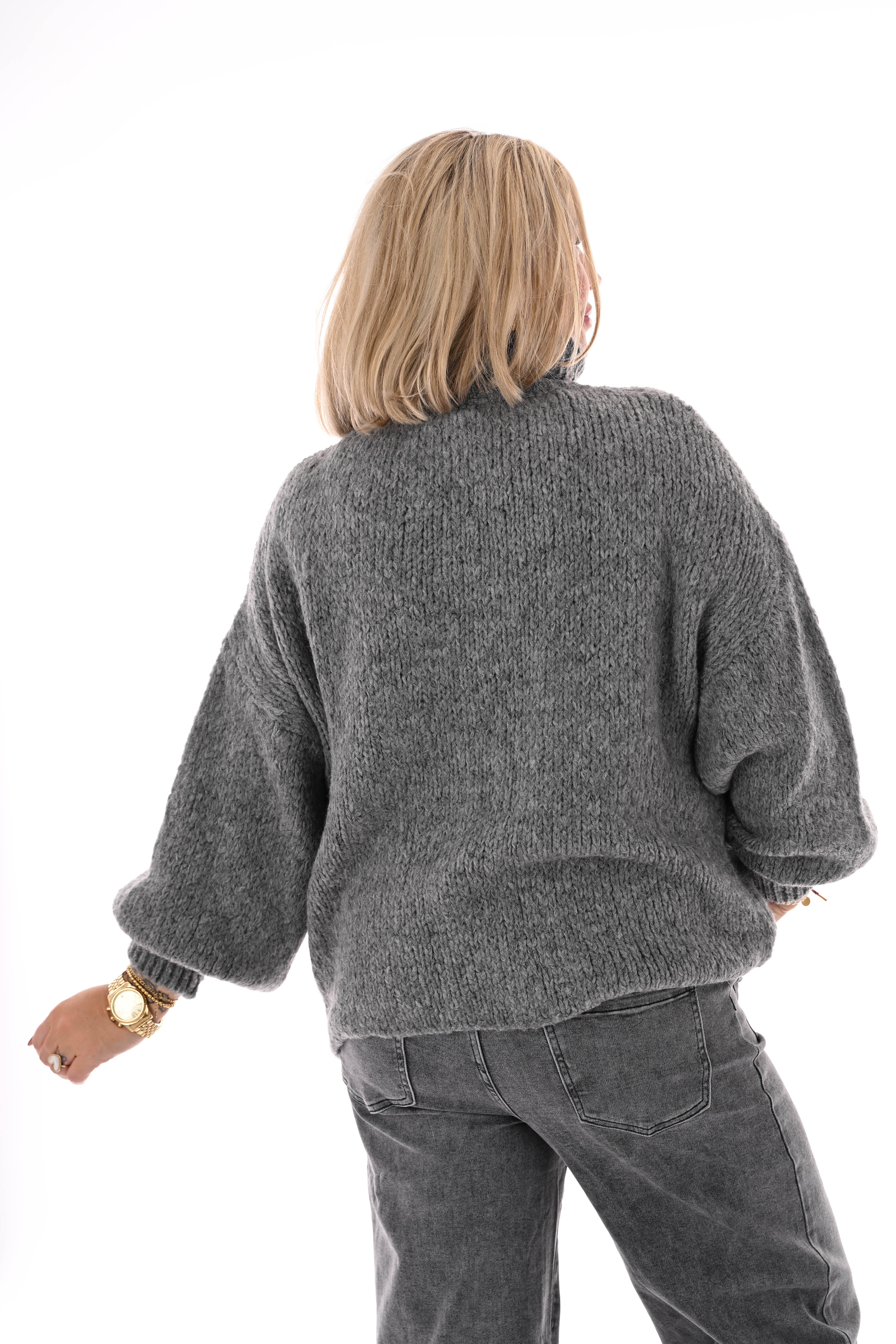 Coltrui grof gebreid grijs