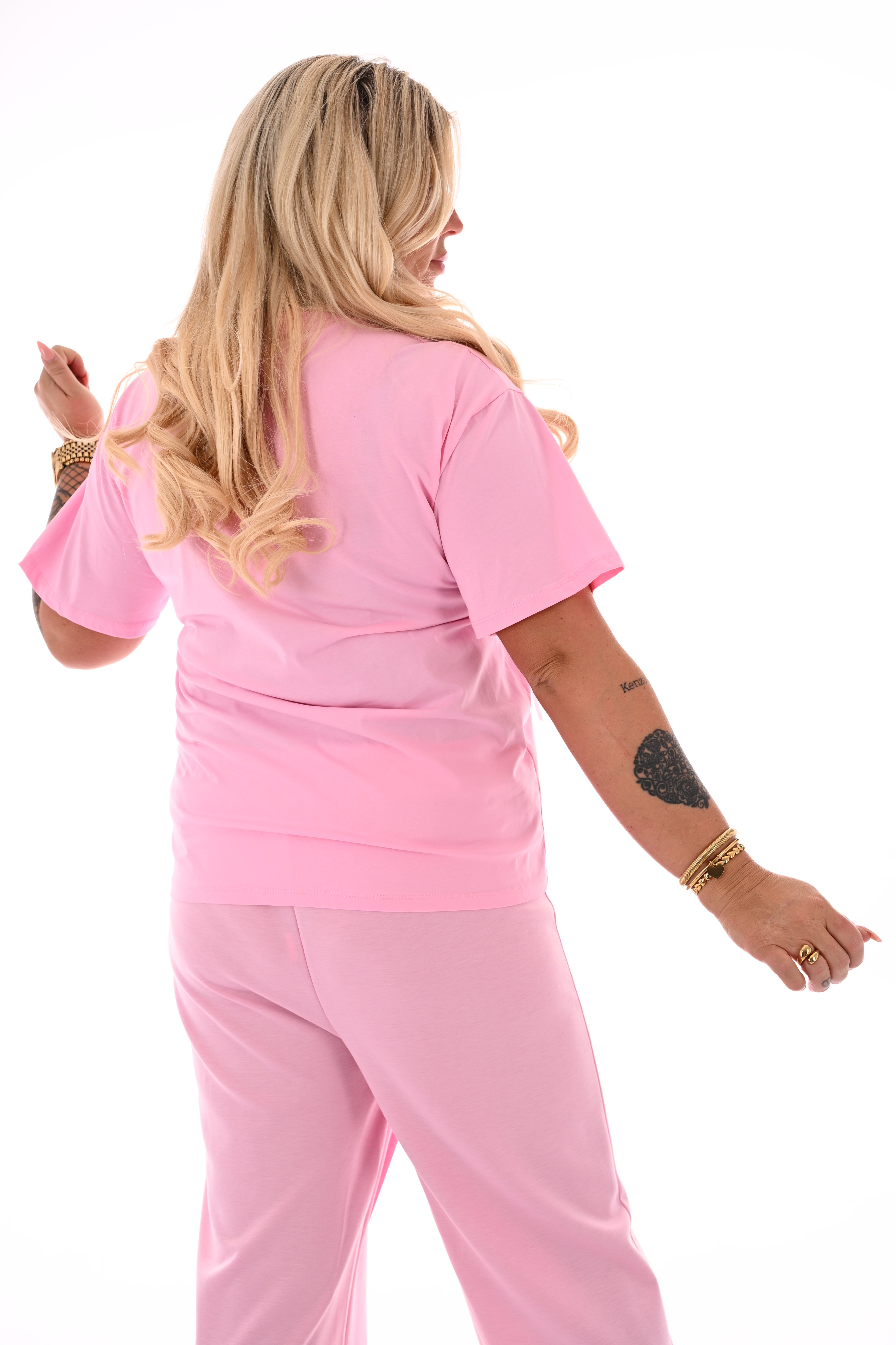 T-shirt strikjes lichtroze