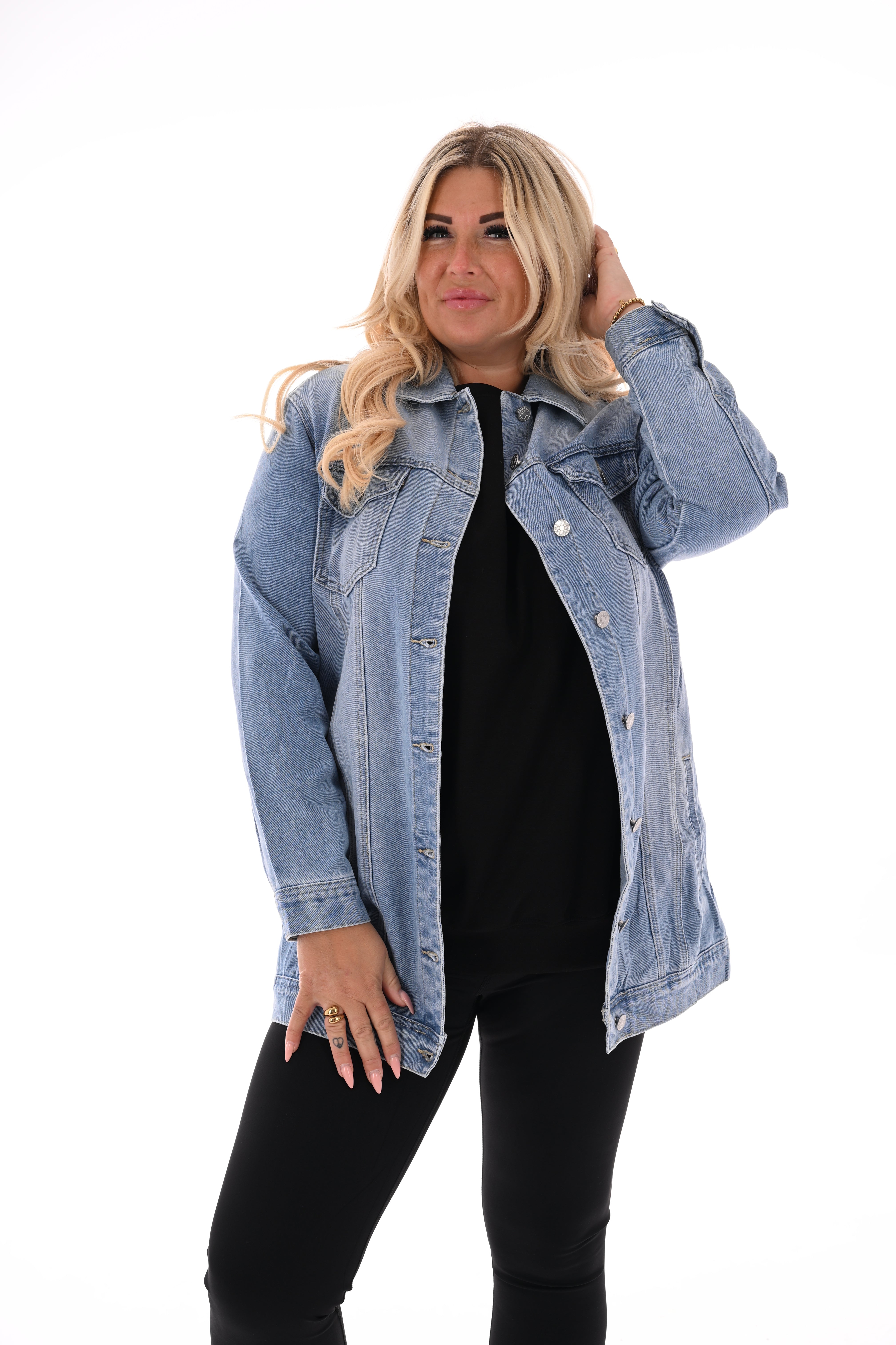 Half lange spijkerjas blauw