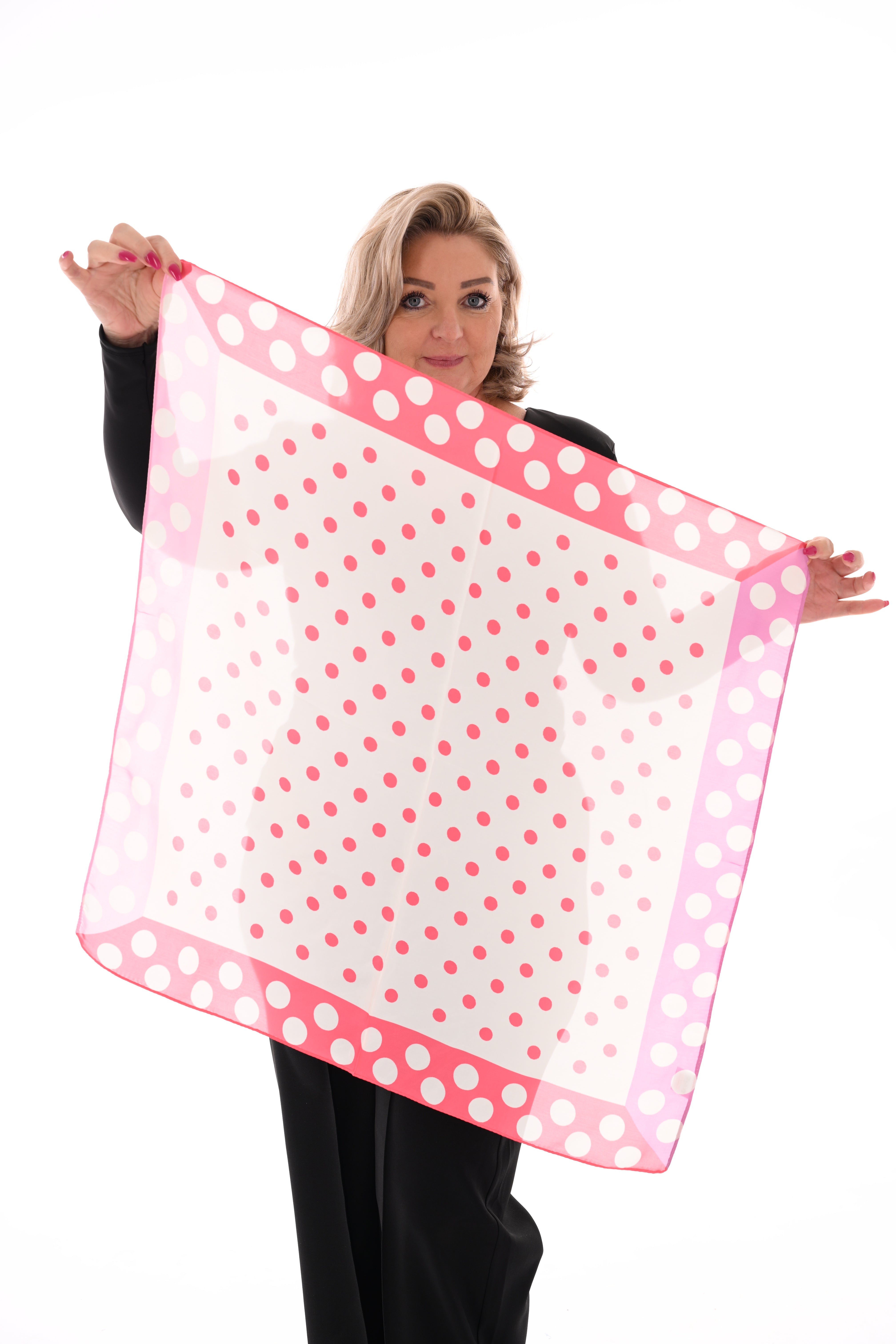 Kort sjaaltje dots mix roze