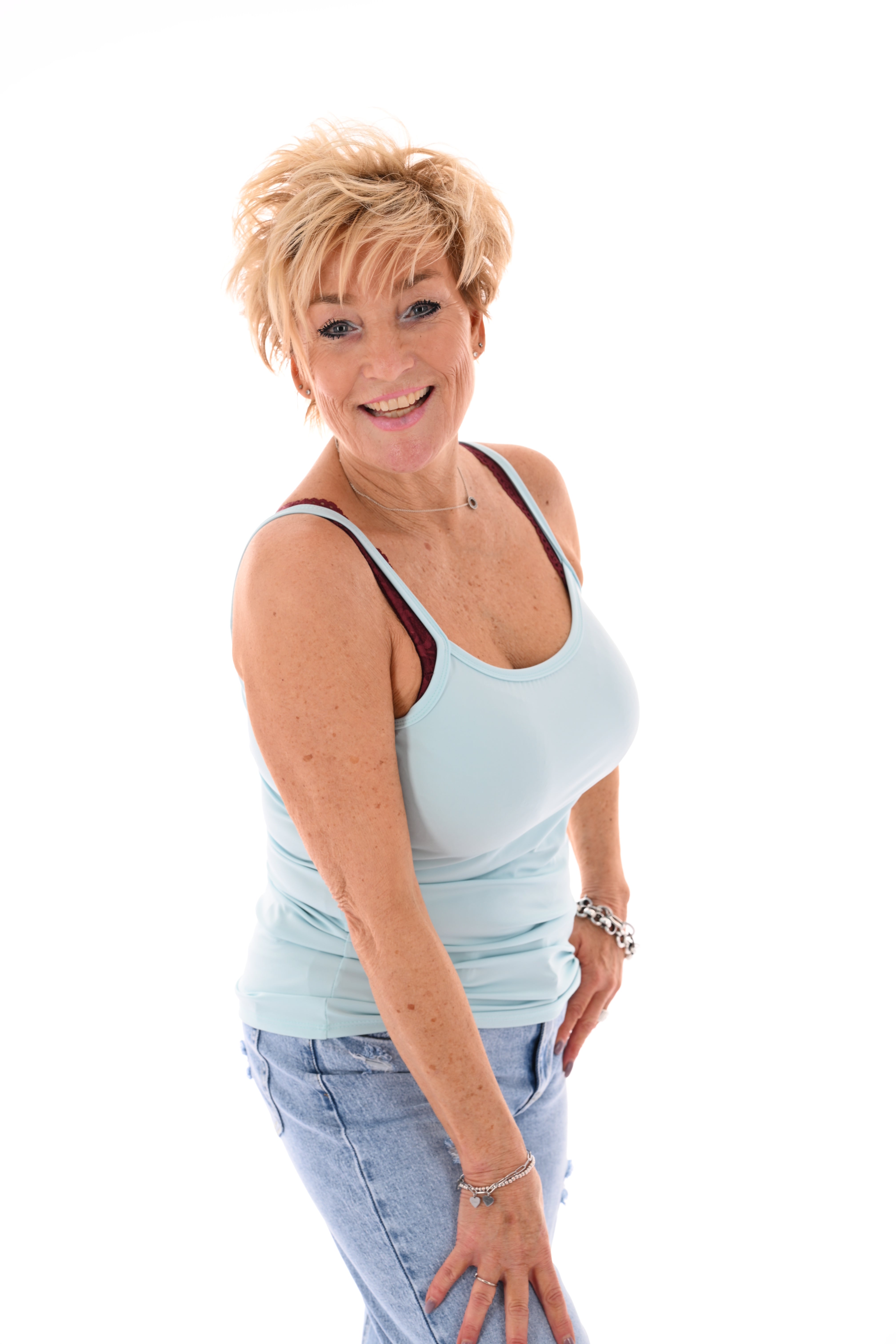 Basic hemdje turquoise