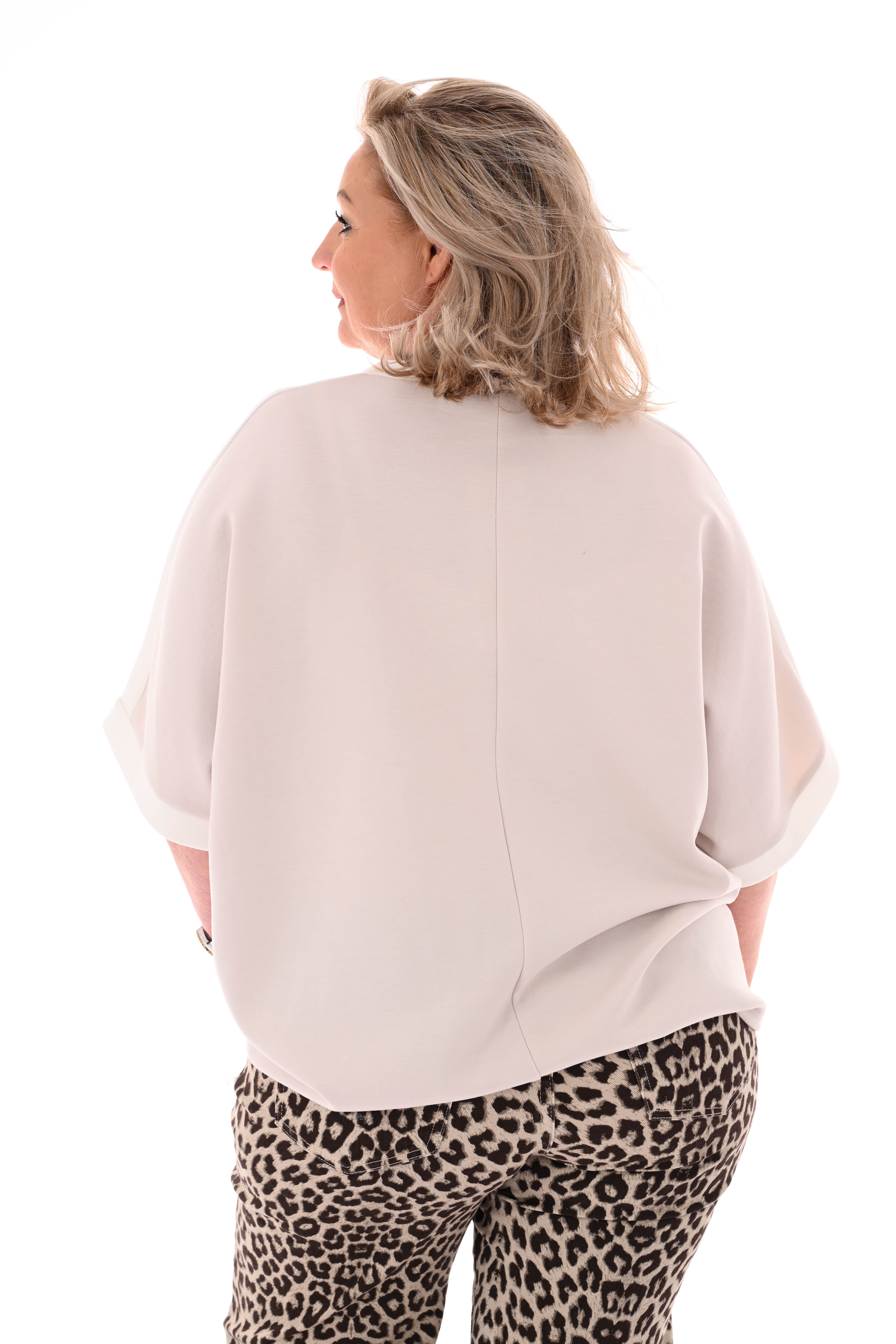 Sweater korte mouwen Brooklyn beige