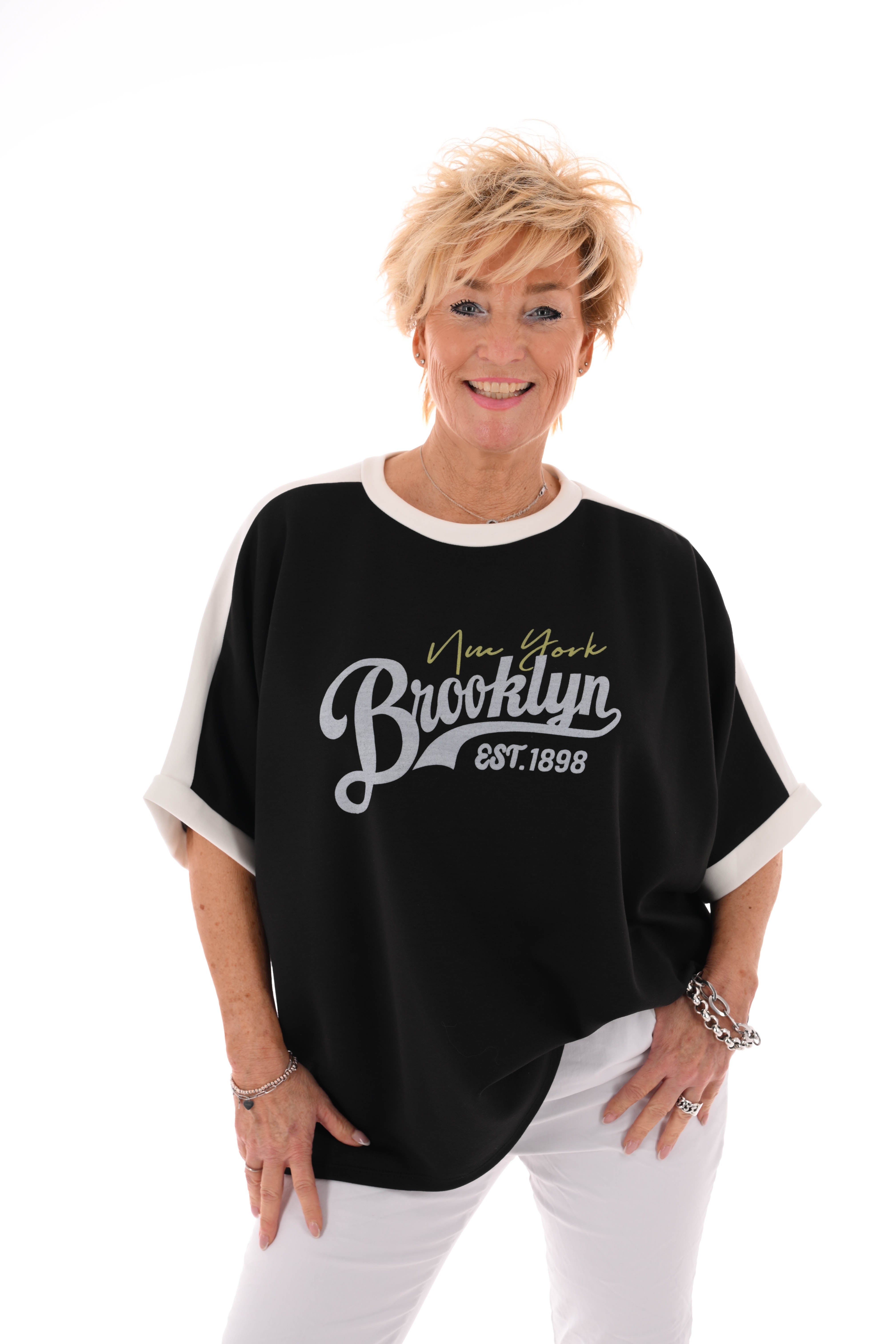 Sweater korte mouwen Brooklyn zwart
