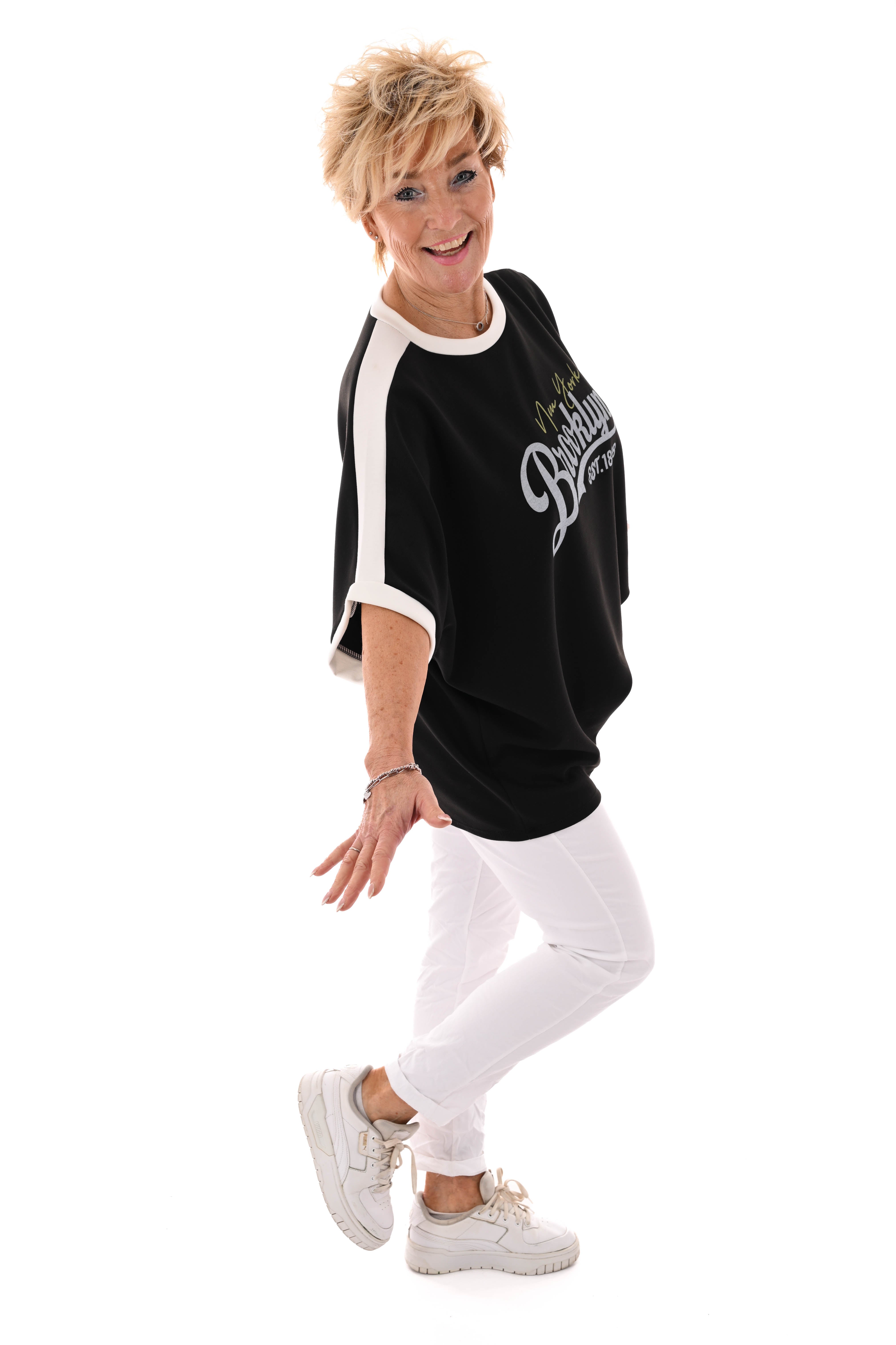 Sweater korte mouwen Brooklyn zwart