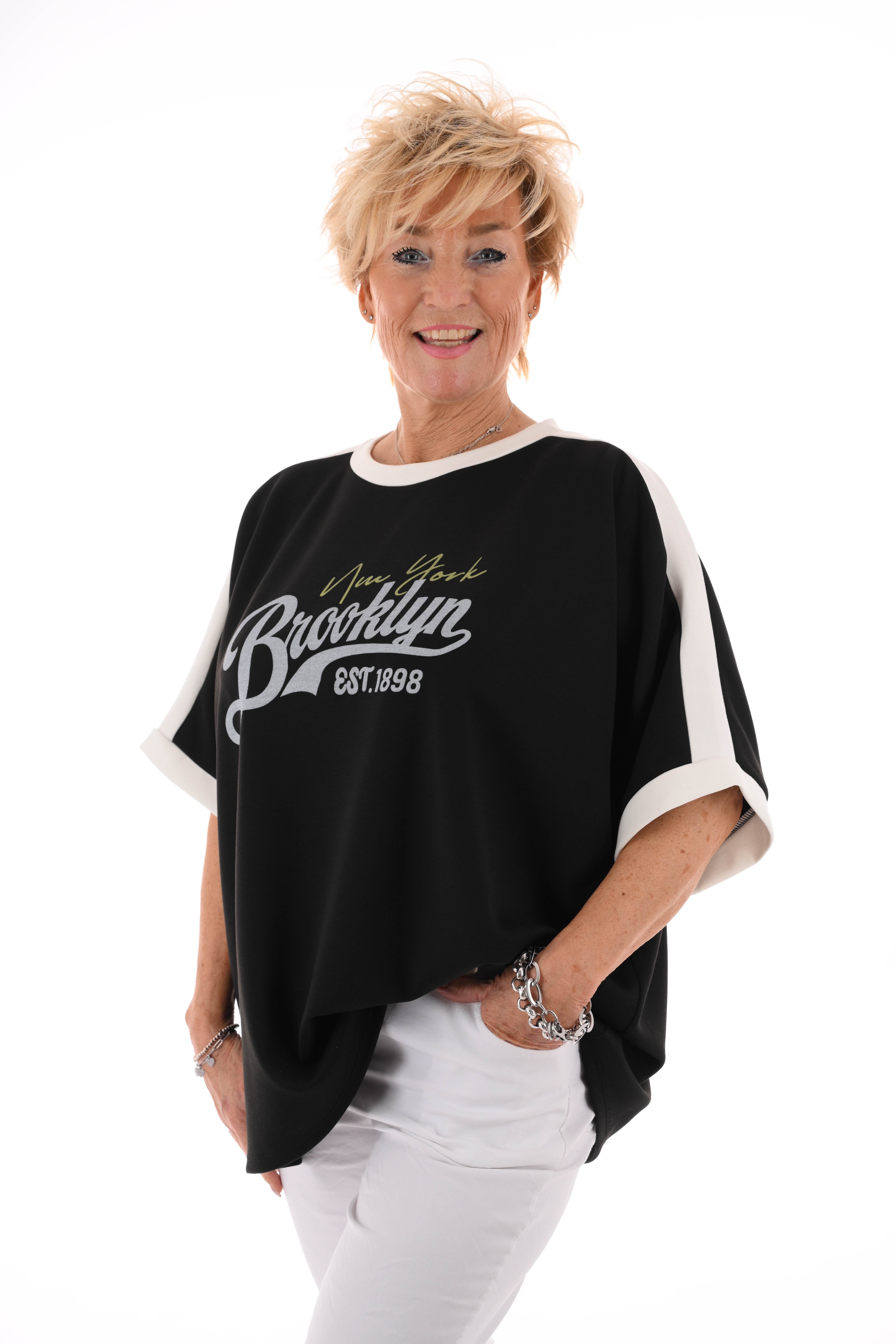 Sweater korte mouwen Brooklyn zwart