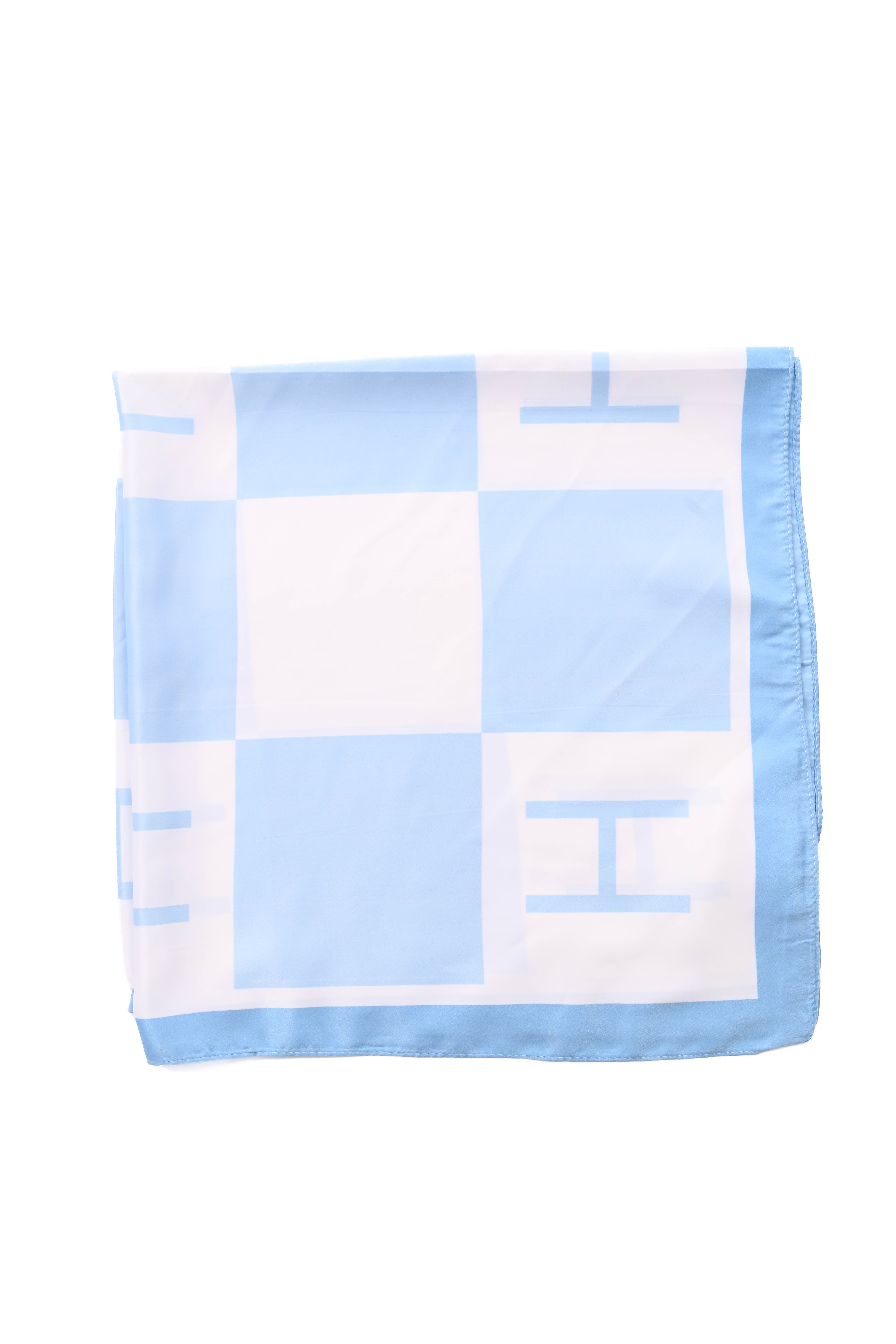 Kort sjaaltje squares lichtblauw