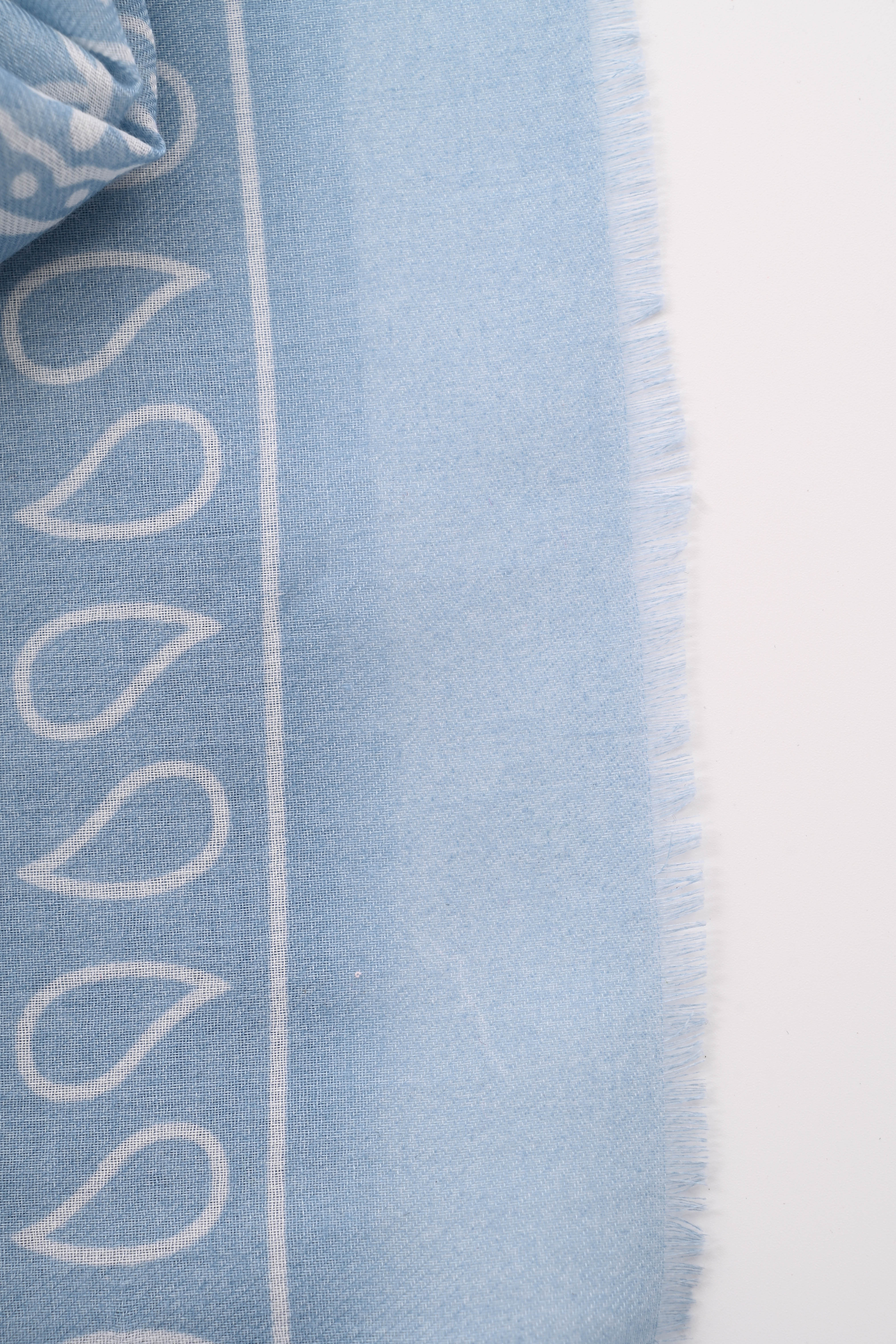 Vierkante sjaal paisley lichtblauw