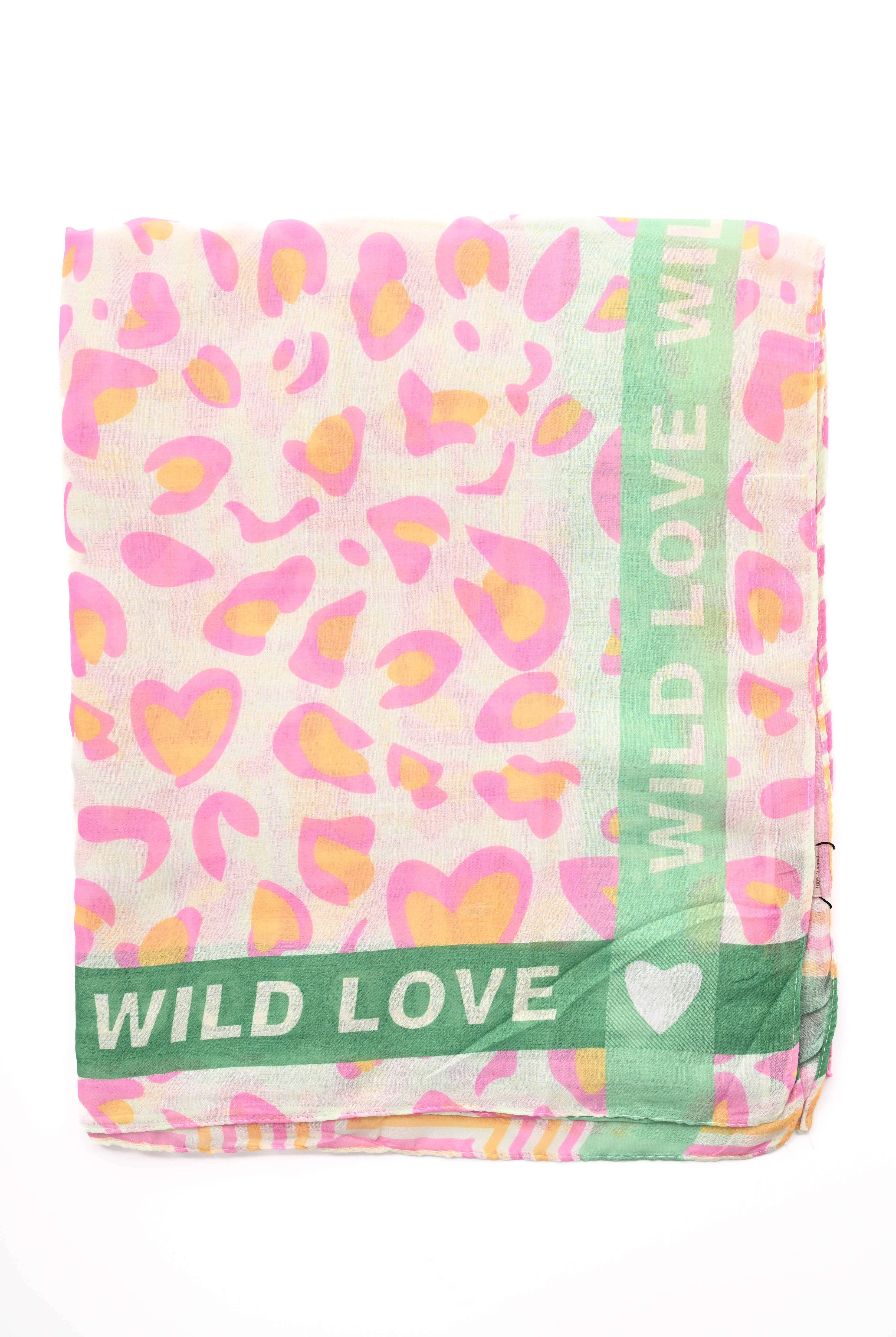 Grote sjaal zigzag love wild geel/groen