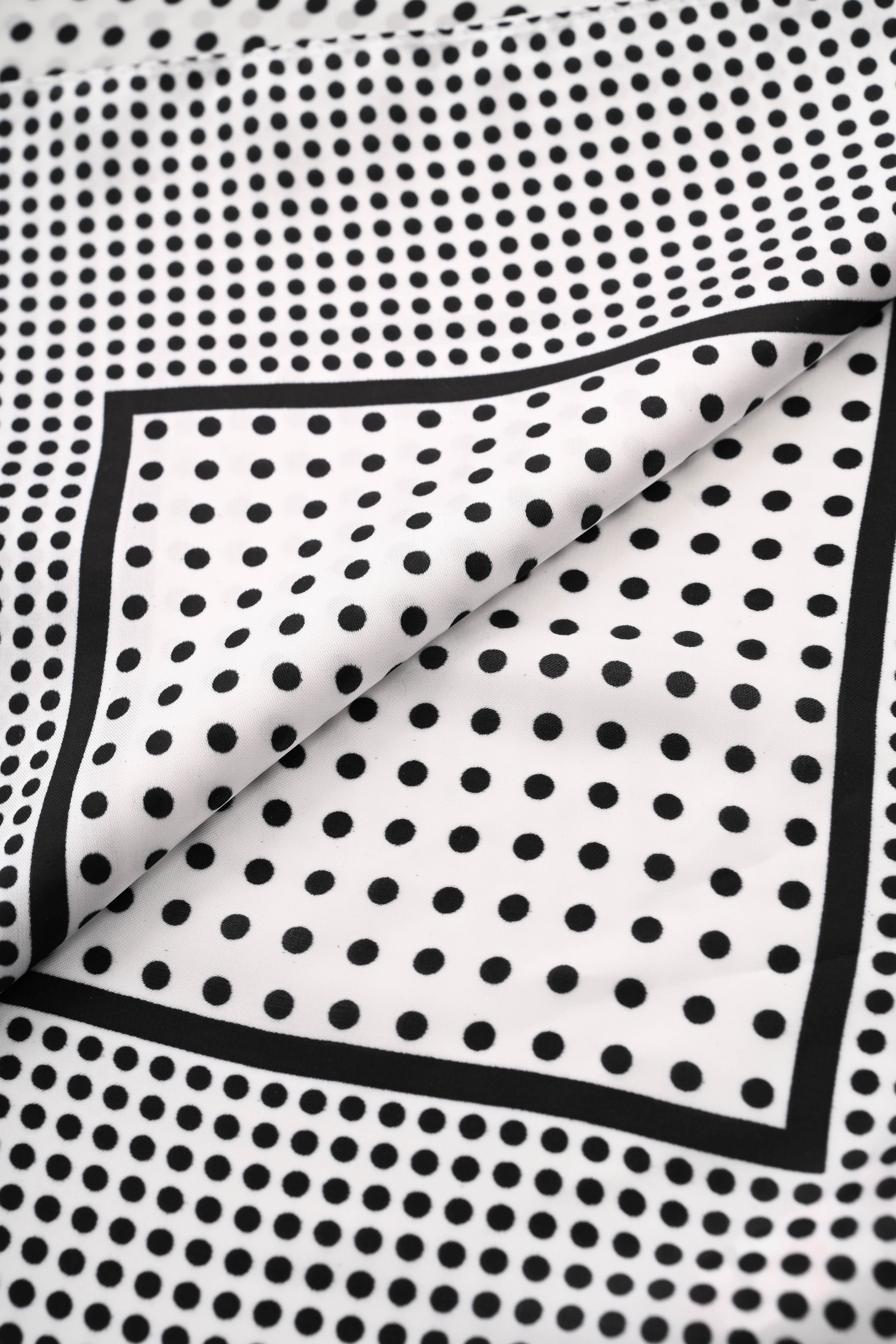 Kort sjaaltje polka dots mix wit