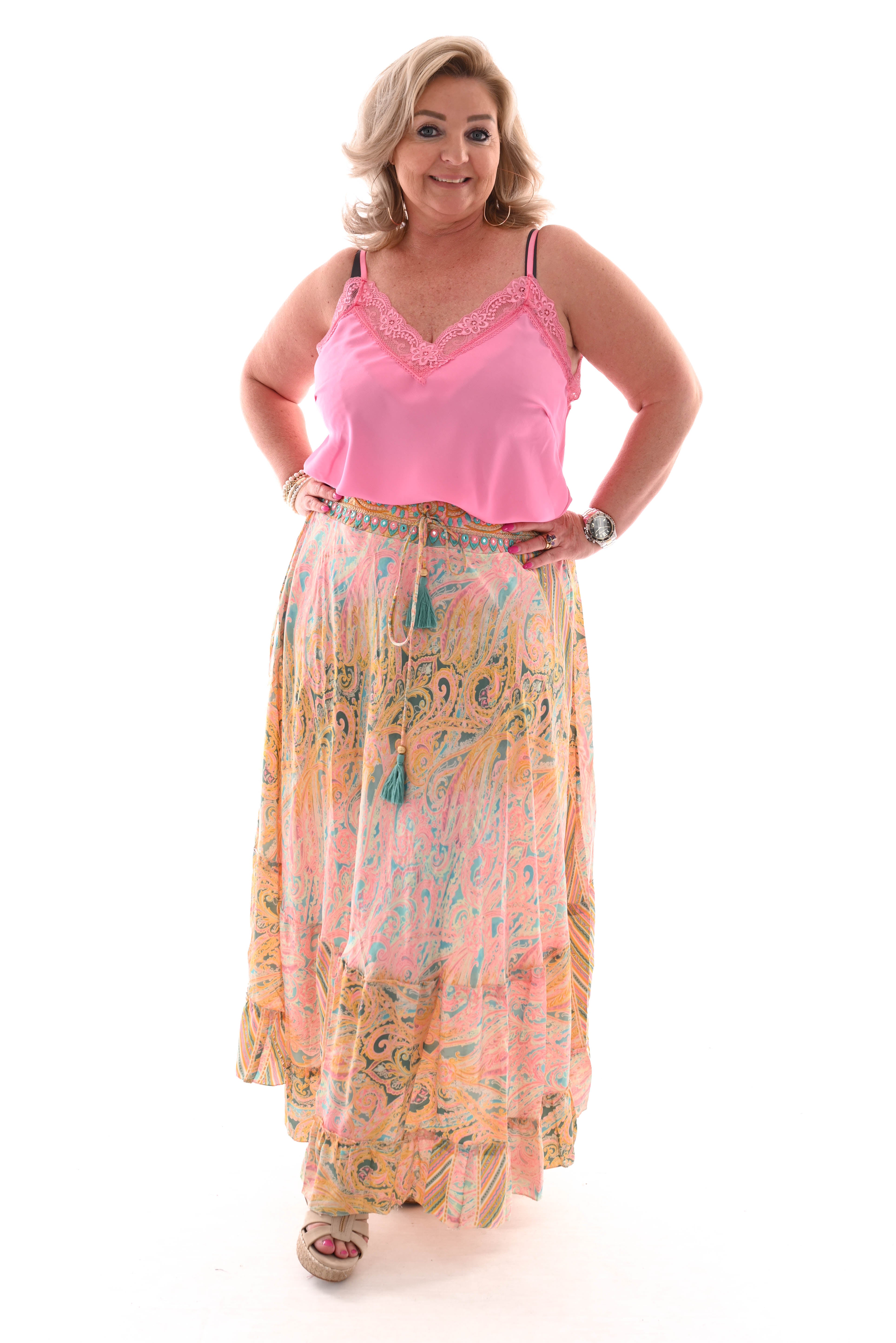 Hemdjes kant roze