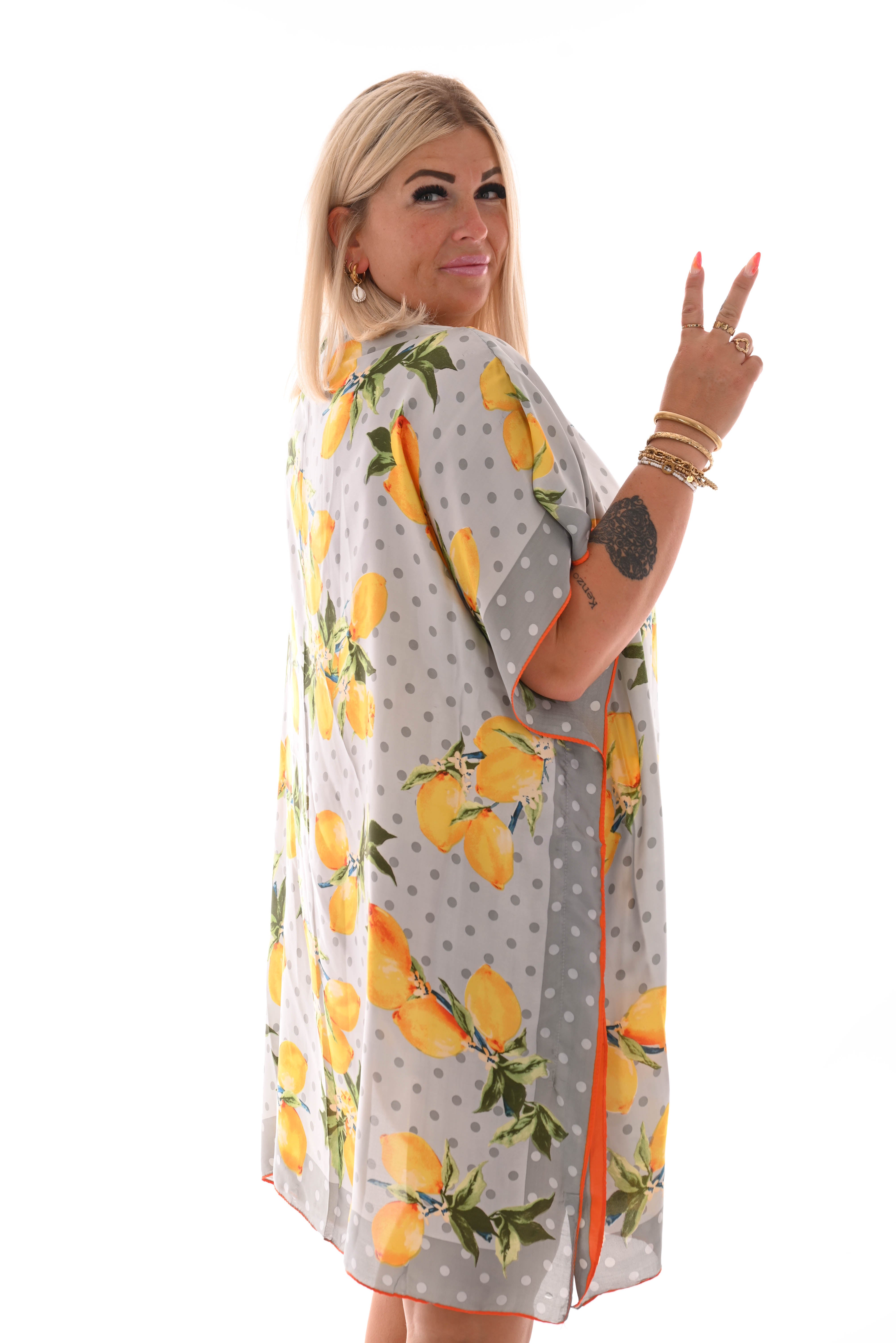 Kaftan lemons grijs