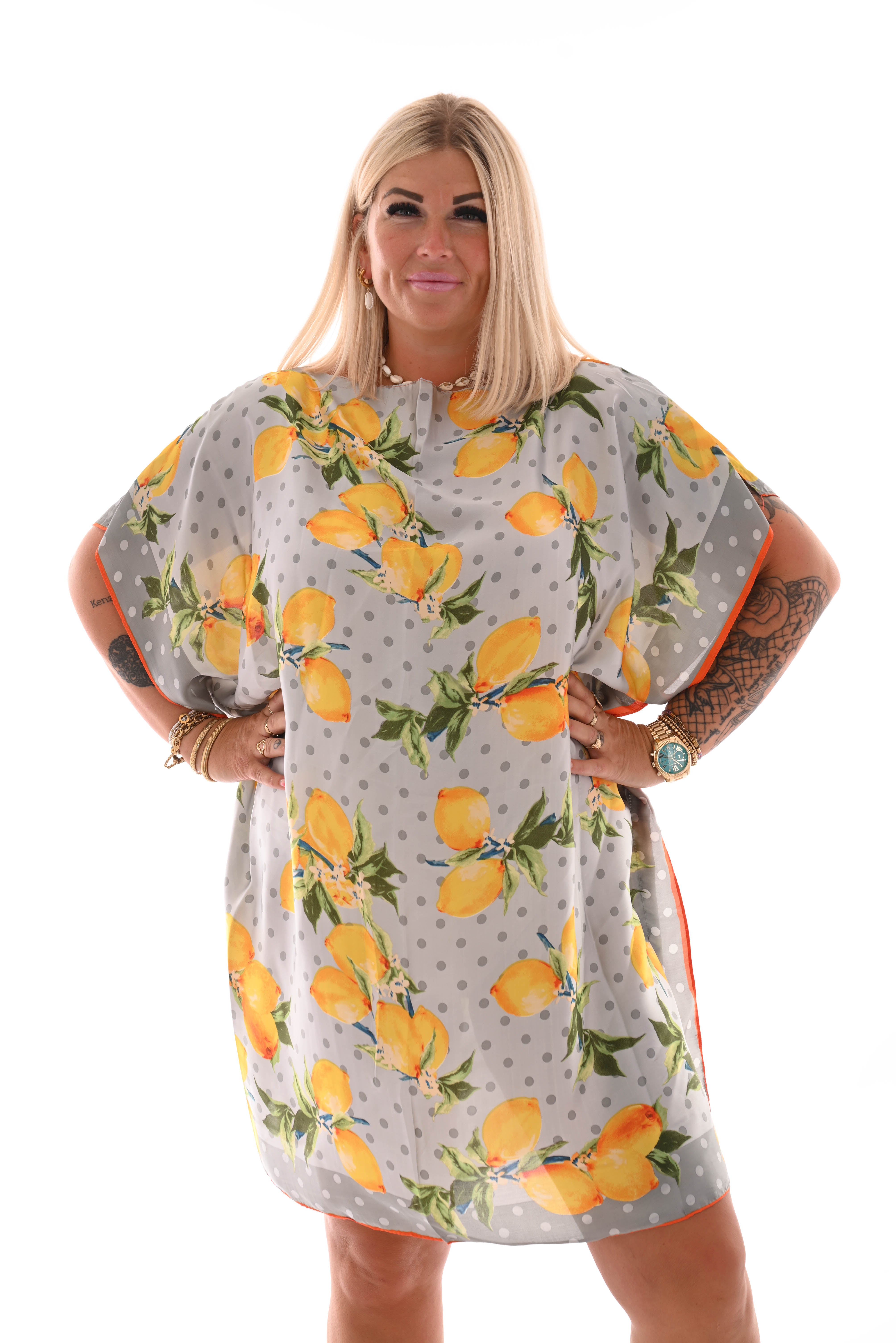 Kaftan lemons grijs