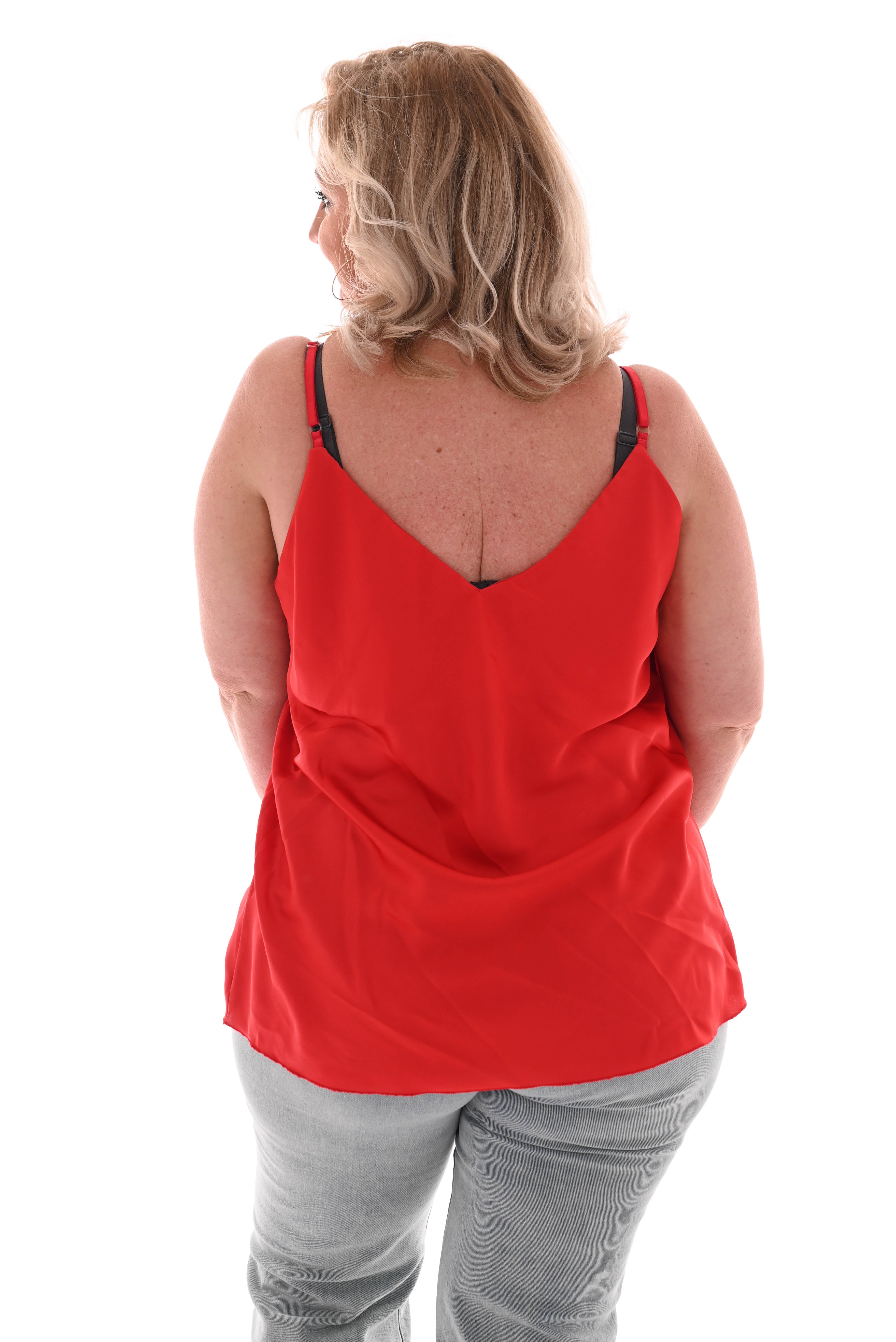 Hemdje silky uni rood
