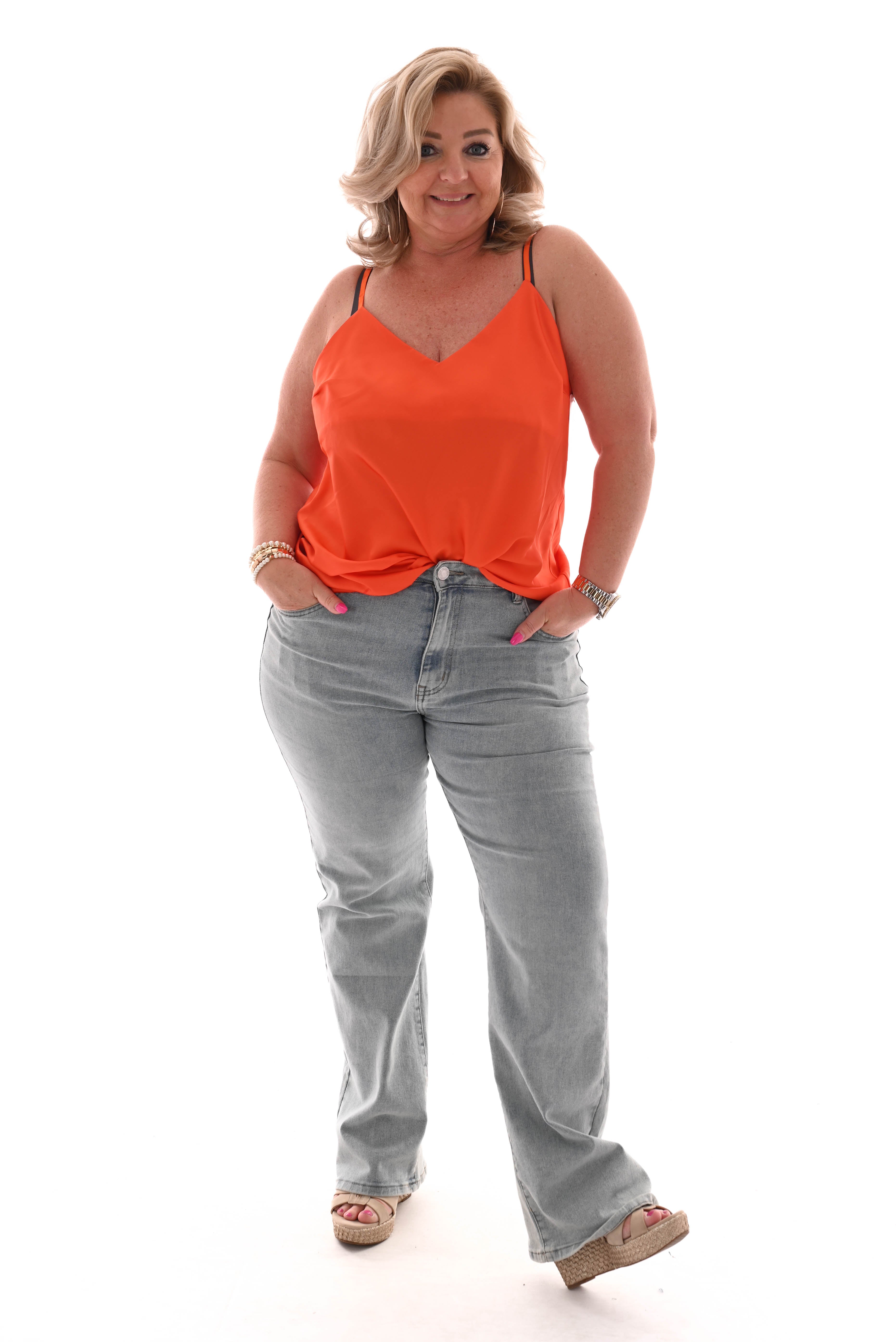 Hemdje silky uni oranje