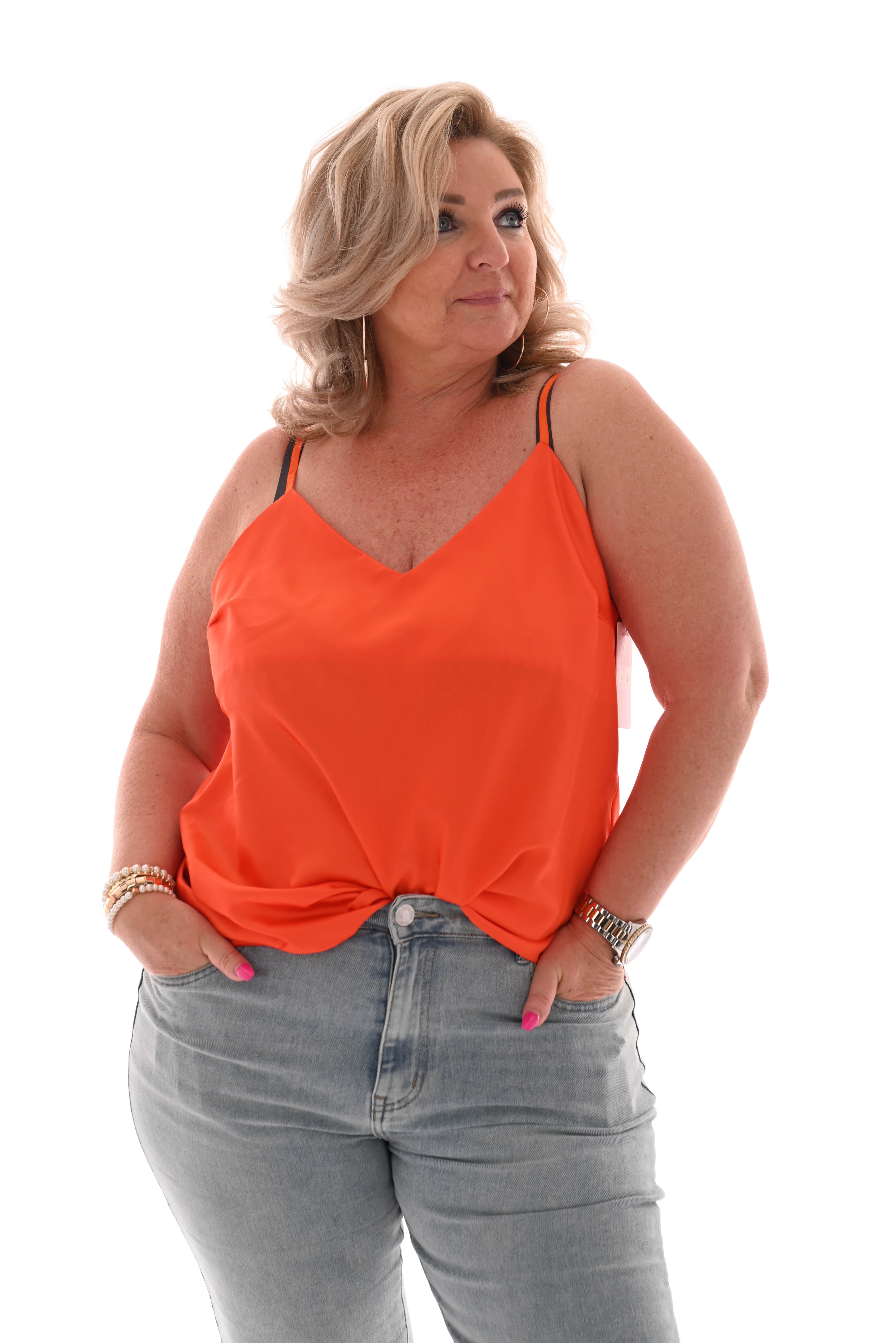 Hemdje silky uni oranje