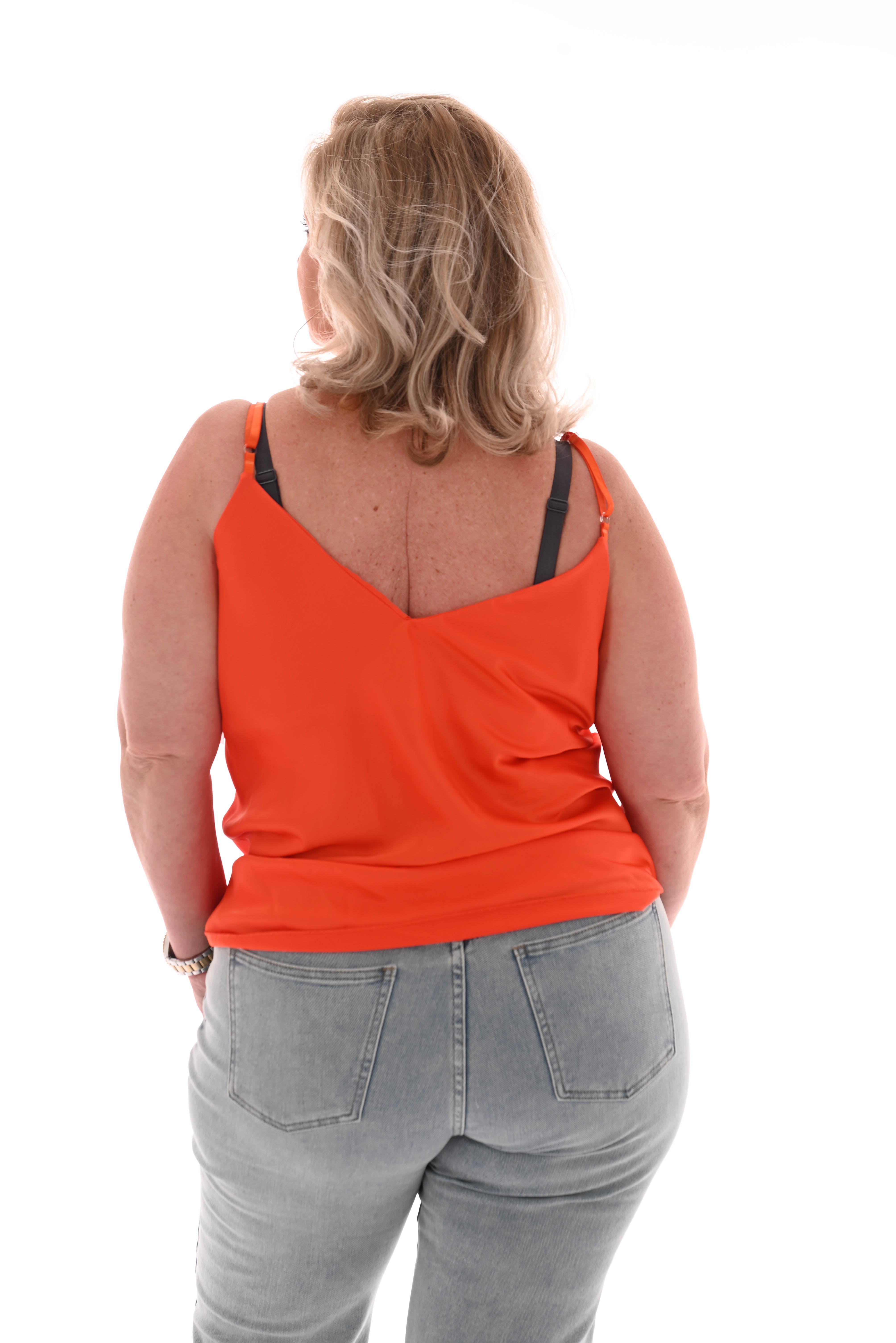 Hemdje silky uni oranje