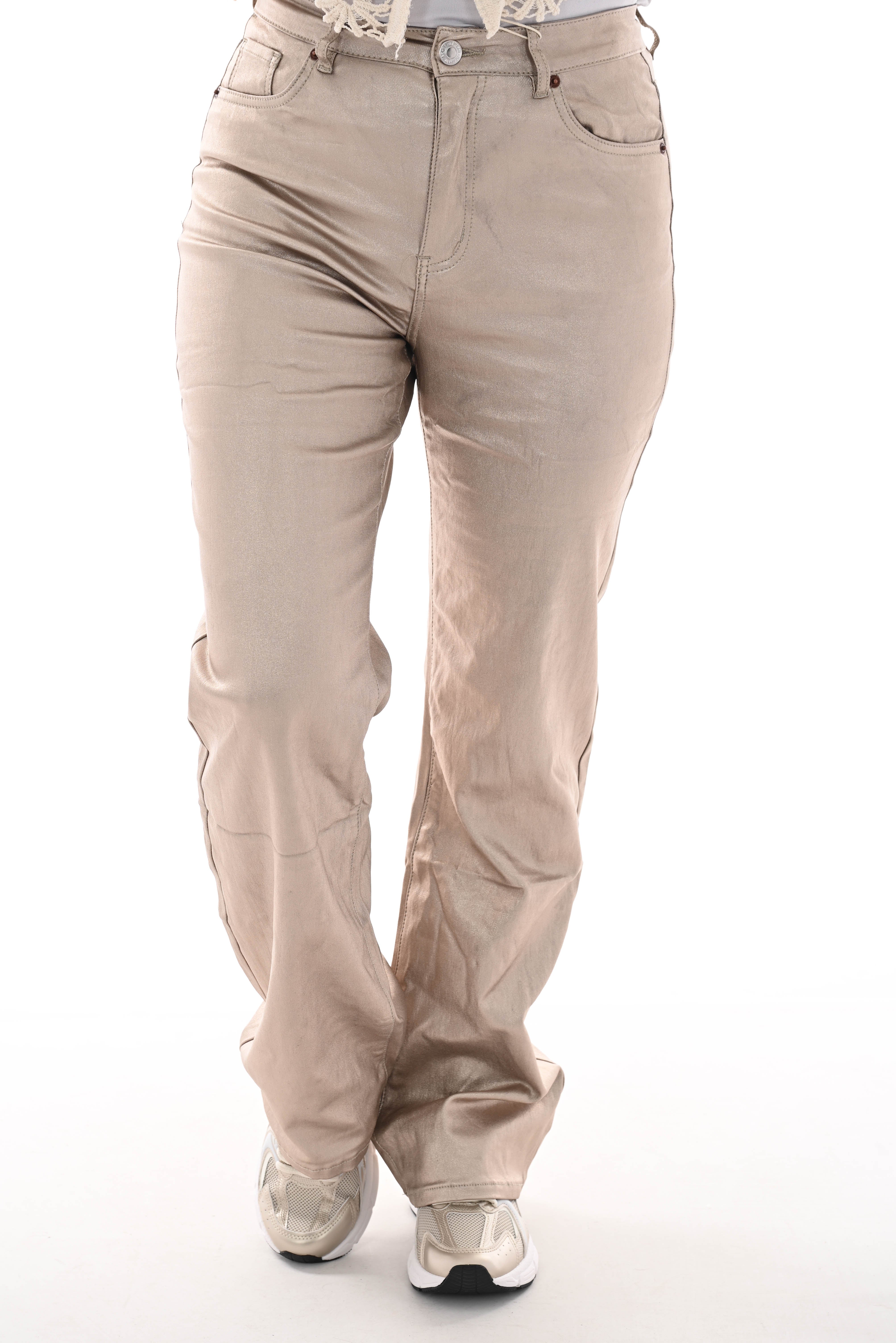 VS Miss Wide leg coated jeans goud