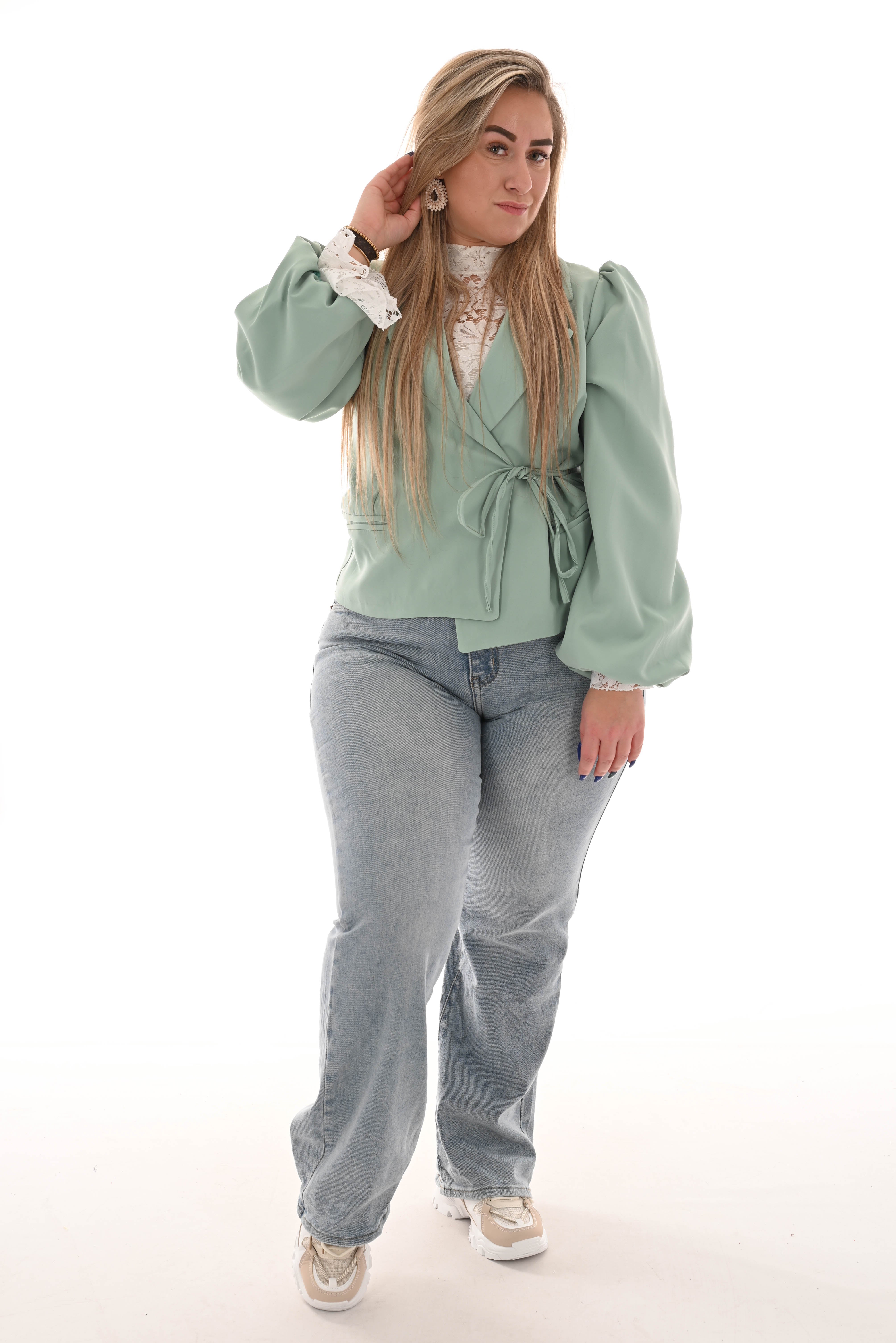 Norfy Wide leg jeans lichtblauwe wassing