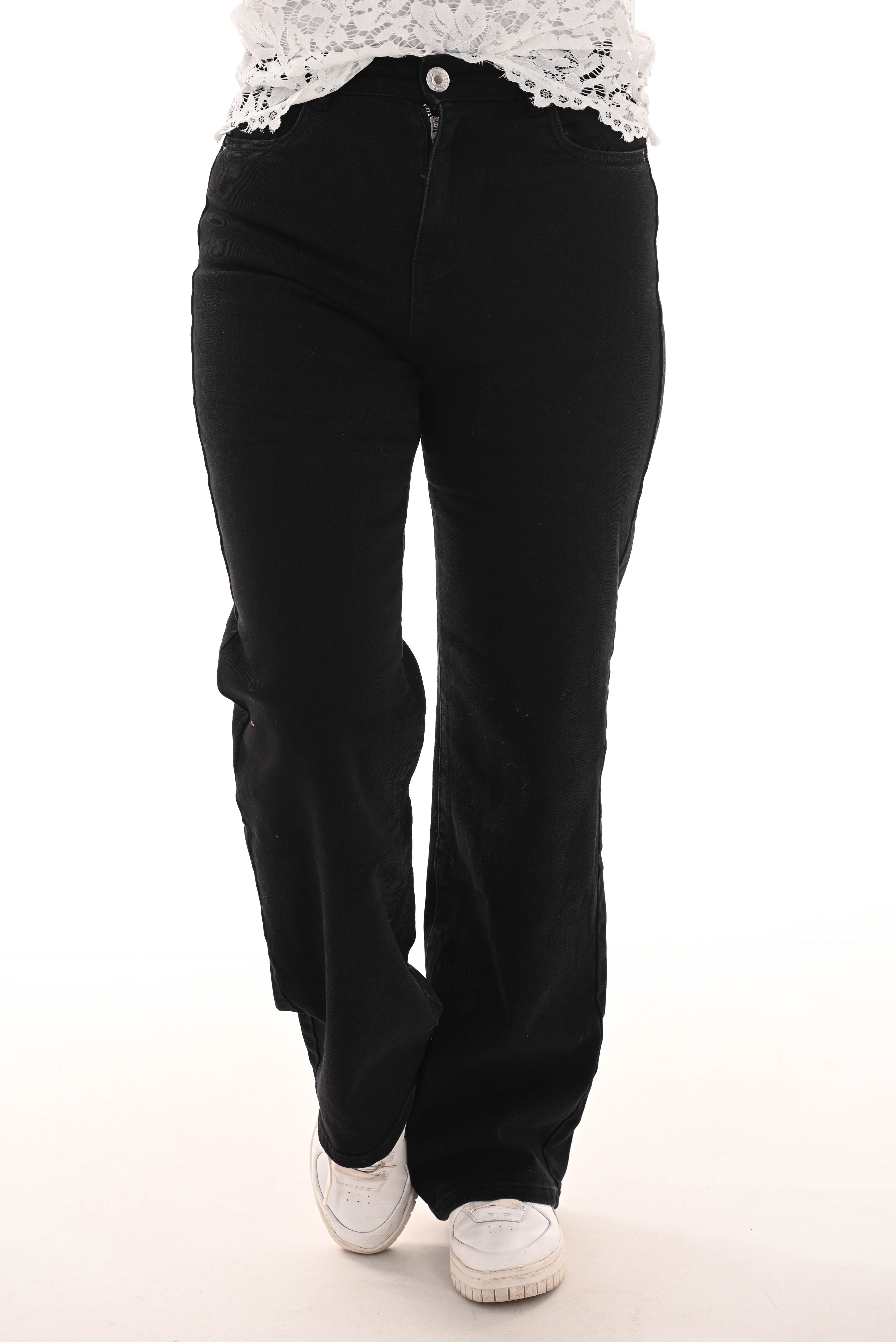 Norfy Wide leg jeans zwart