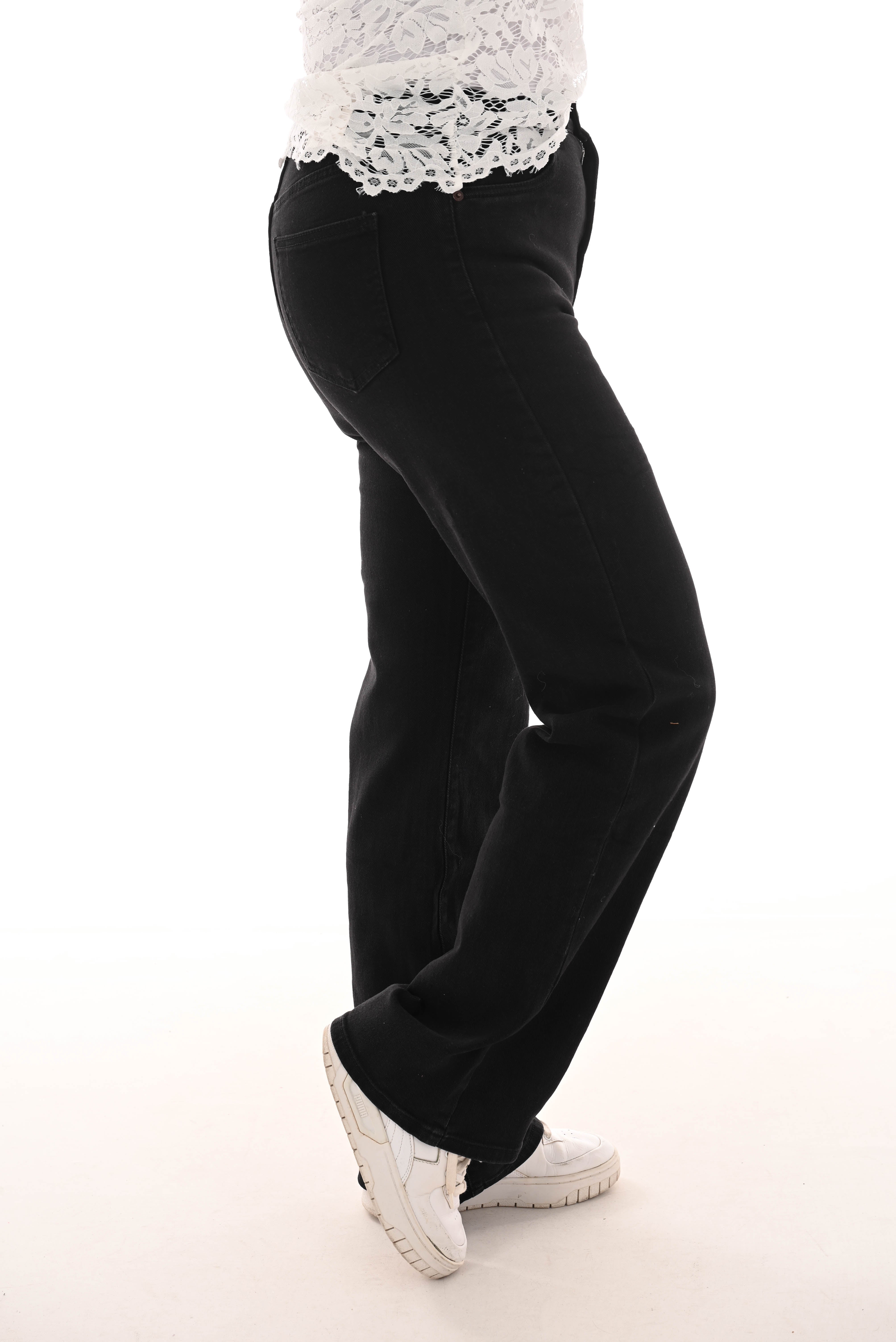 Norfy Wide leg jeans zwart