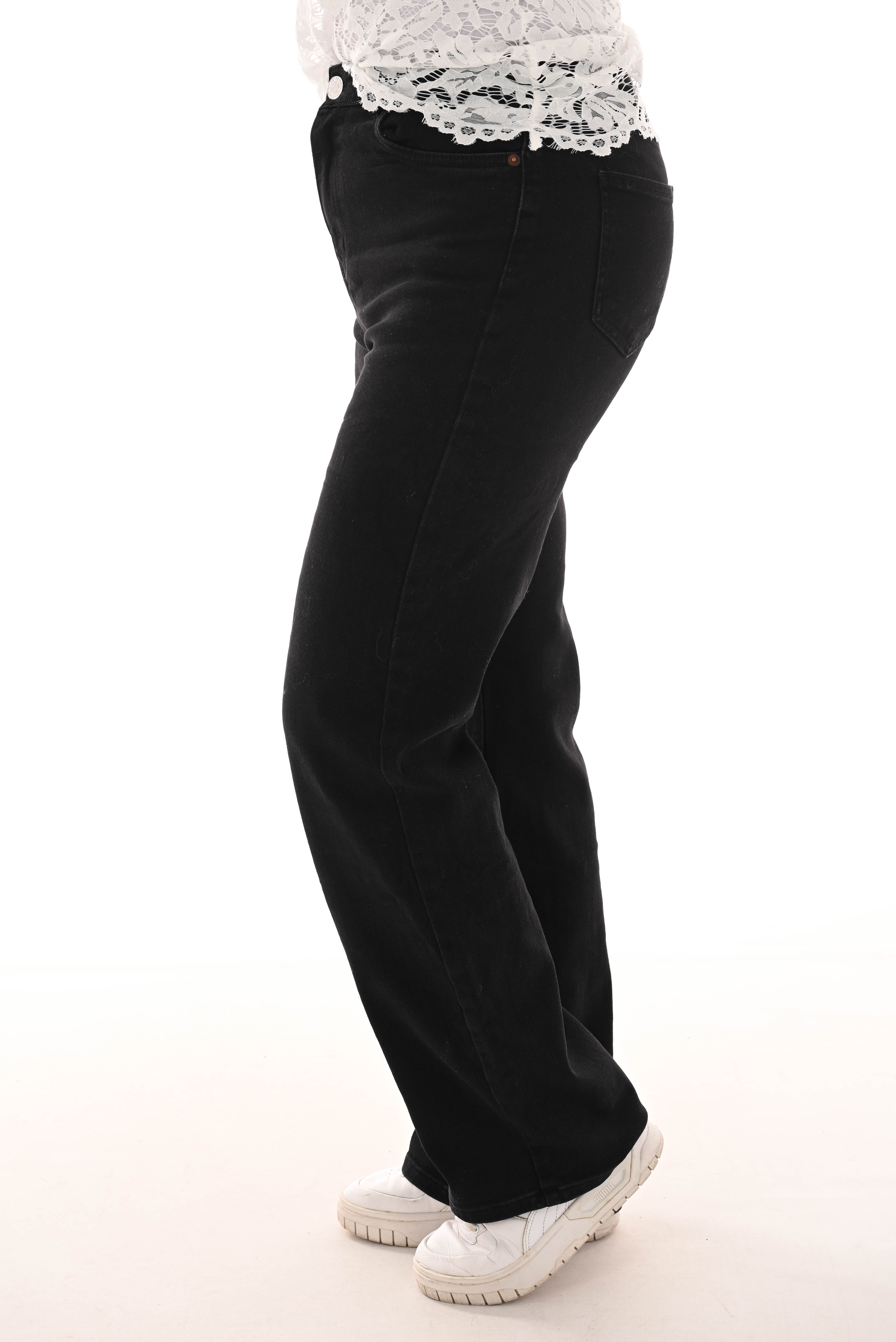 Norfy Wide leg jeans zwart