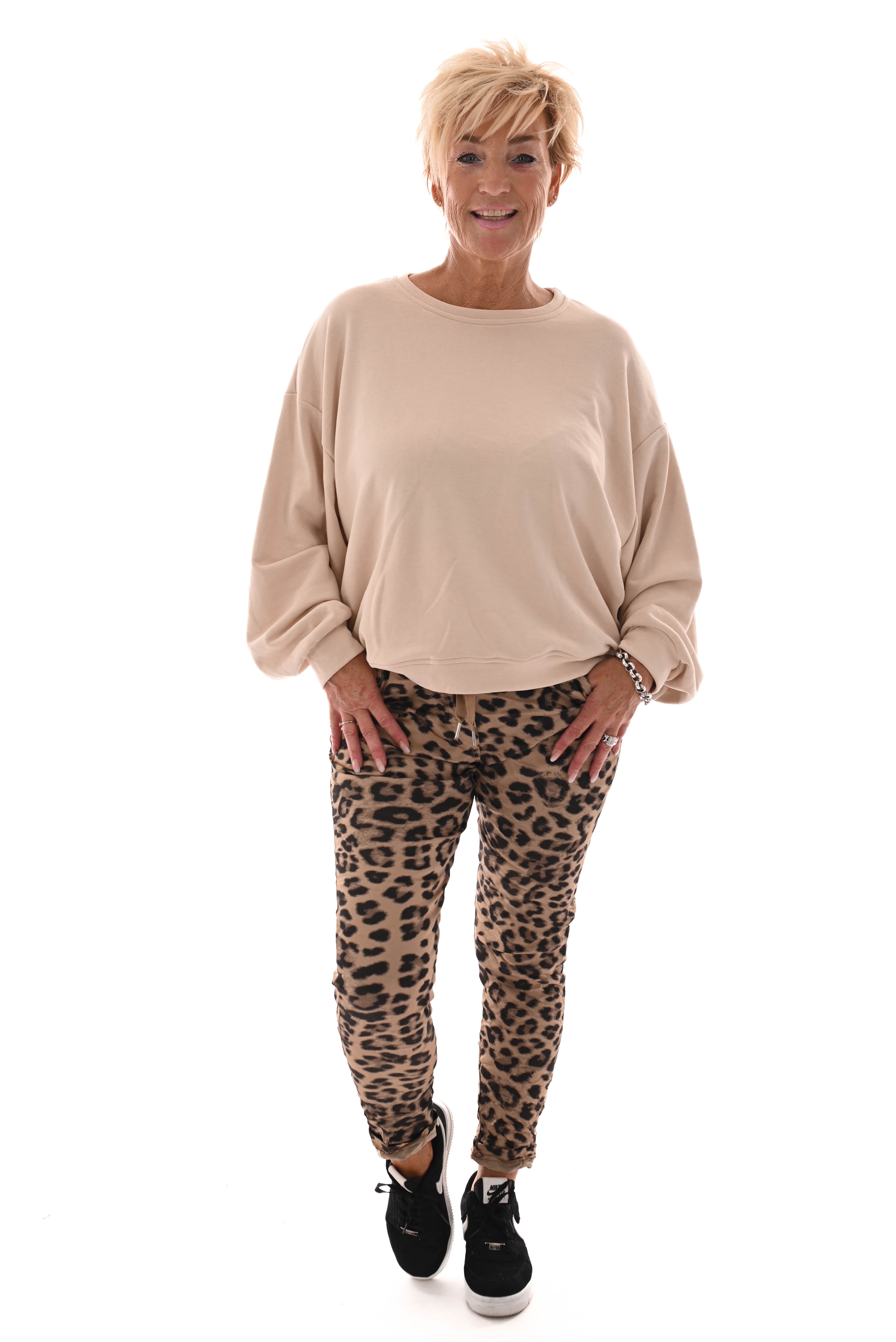 Sweater ronde hals uni beige