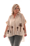 Blouse palms creme