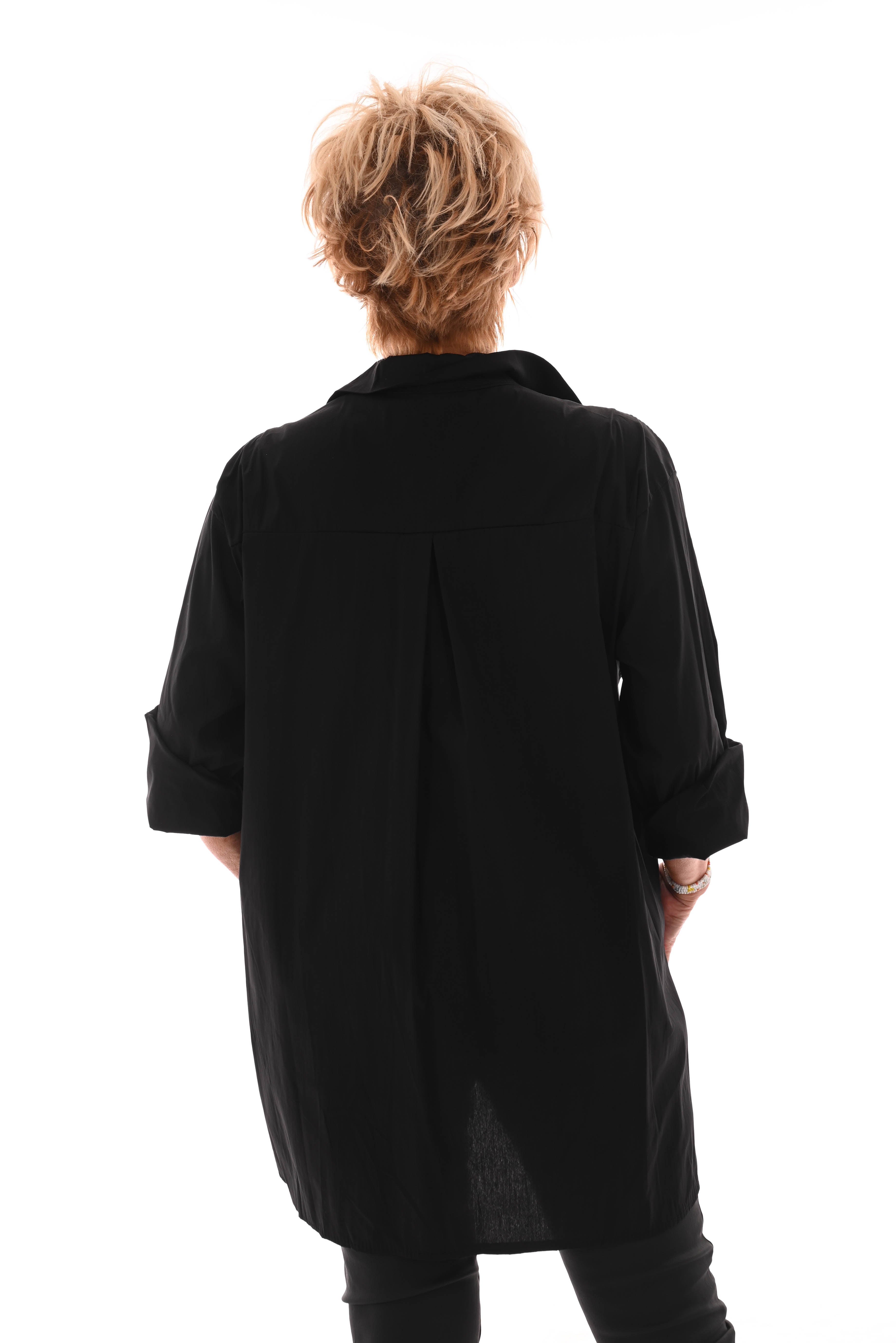 Oversized blouse korte mouwen minmin zwart
