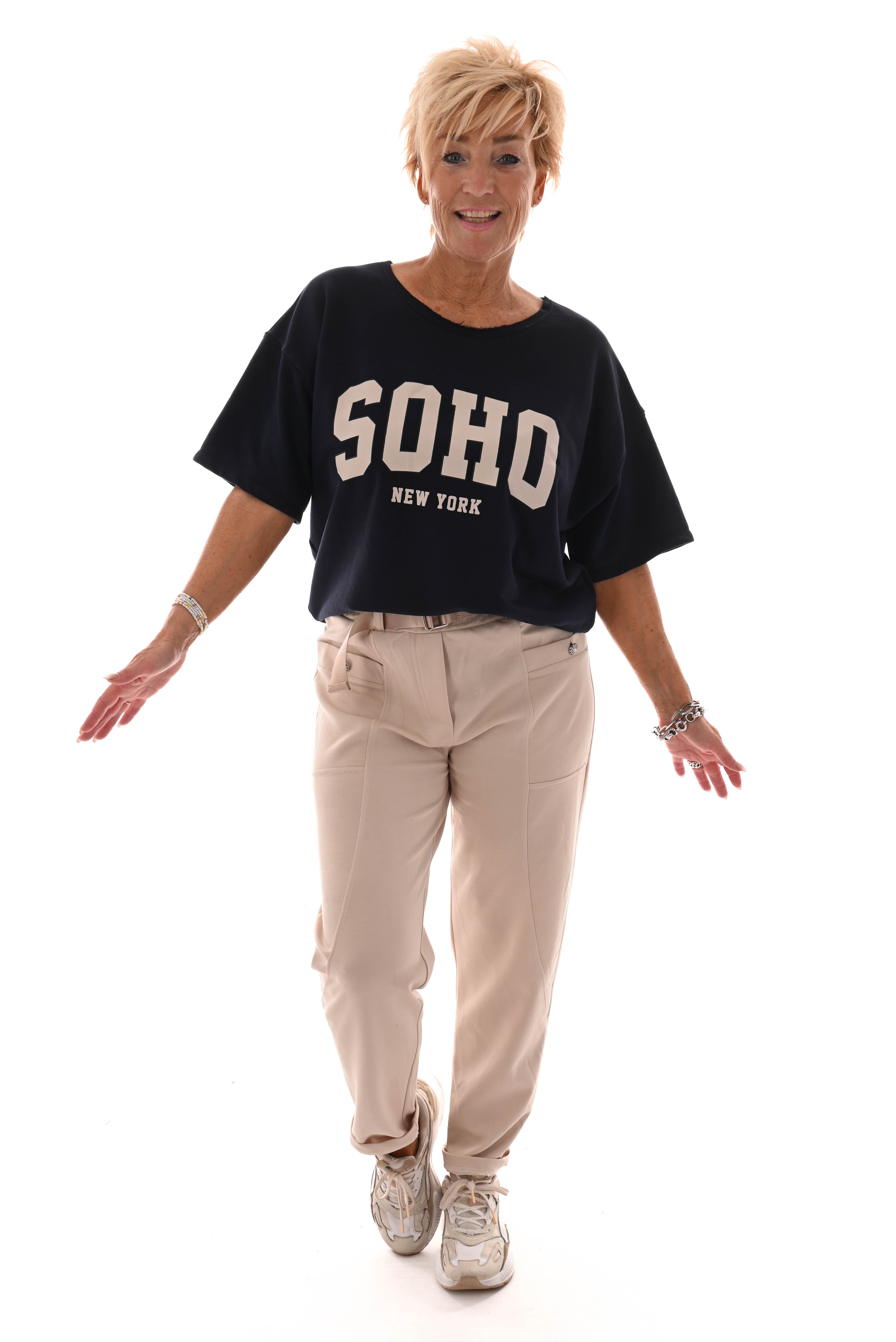 Sweater korte mouwen soho marineblauw